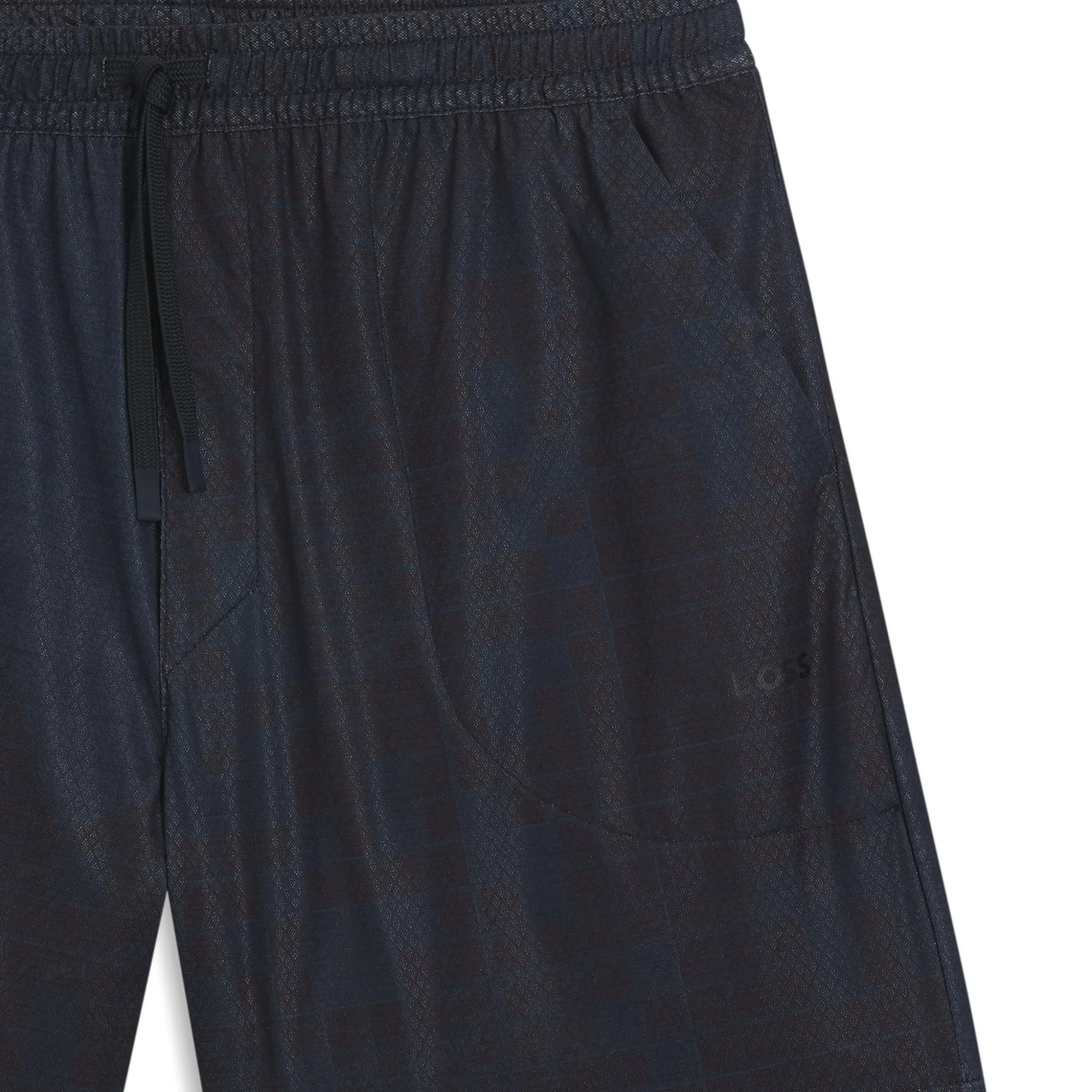 Mens BOSS Dark Blue SH_Jump Sweat Shorts - Image 2