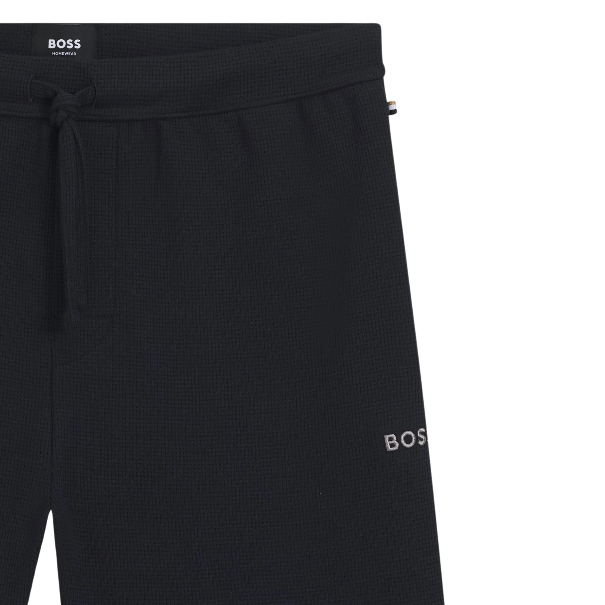 Mens BOSS Dark Blue Waffle Lounge Shorts - Image 2
