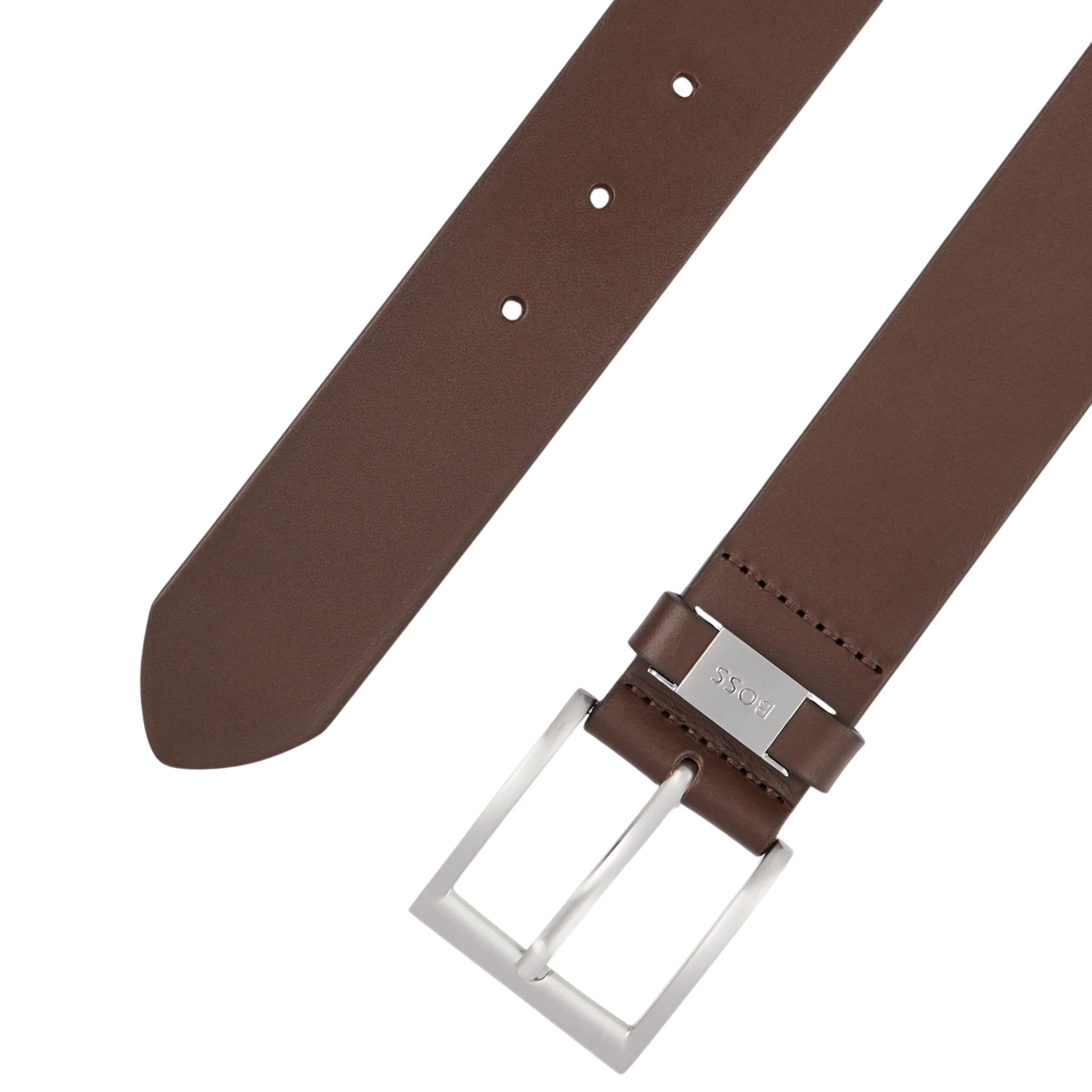 Mens BOSS Dark Brown Connio Leather Belt - Image 2
