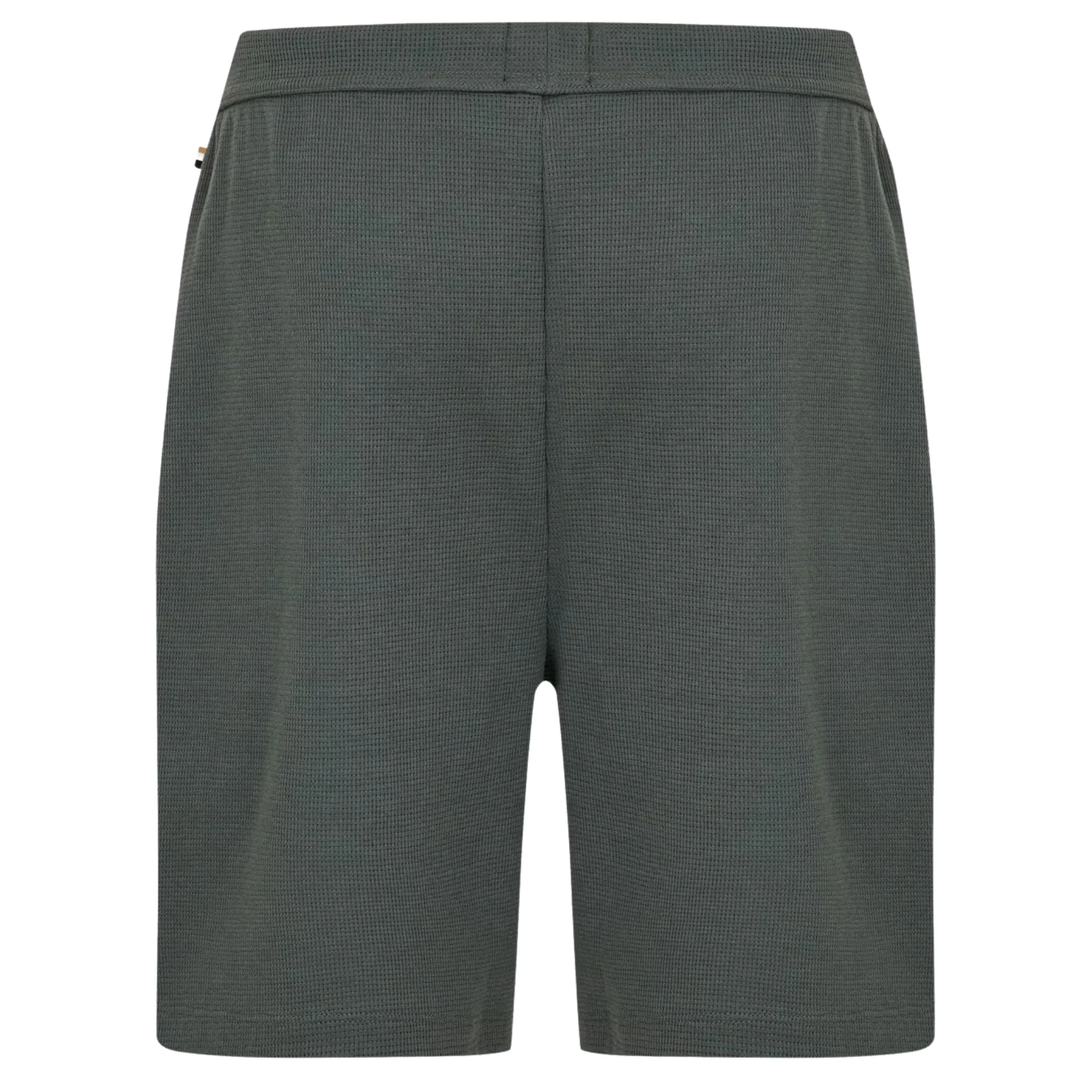 Mens BOSS Dark Green Waffle Lounge Shorts - Image 2