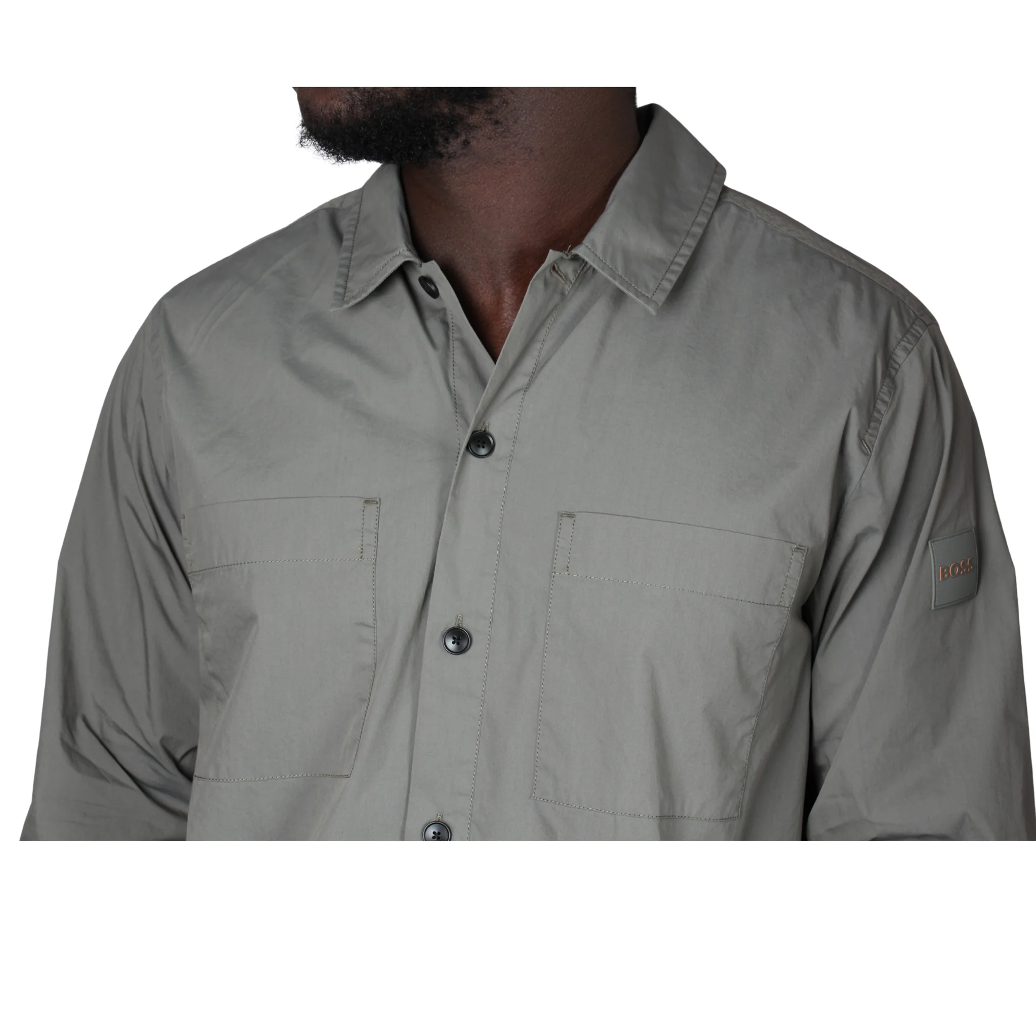 Mens BOSS Grey Green Lockyo_M Overshirt - Image 4