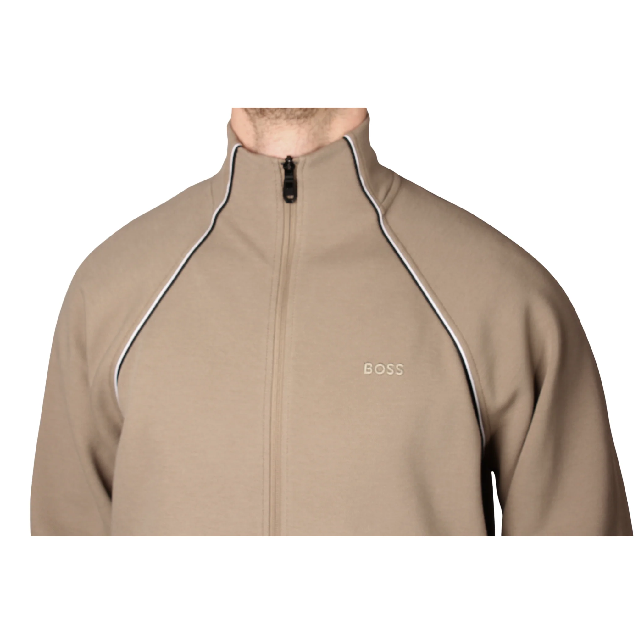Mens BOSS Khaki SW_Join Skaz Sweat Jacket - Image 3