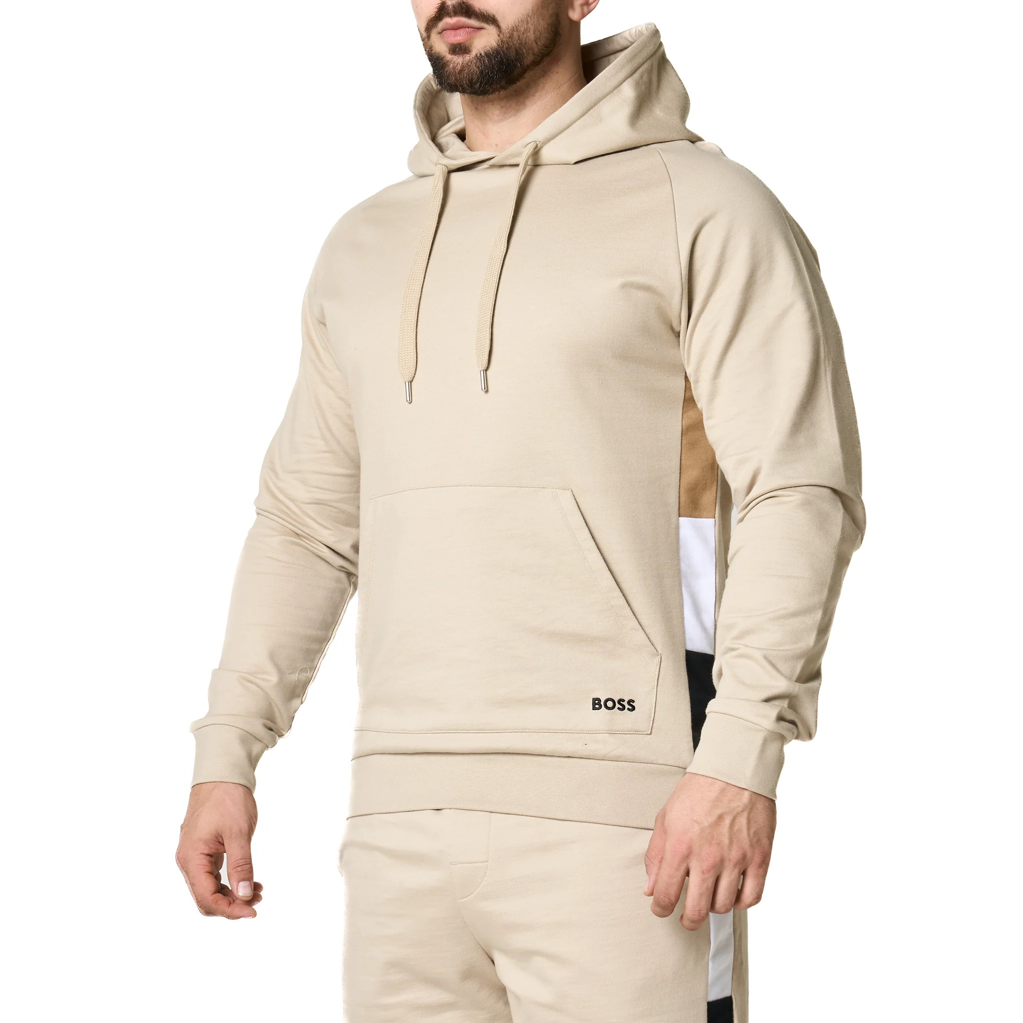 Mens BOSS Light Beige Iconic Lounge Hoodie - Image 2