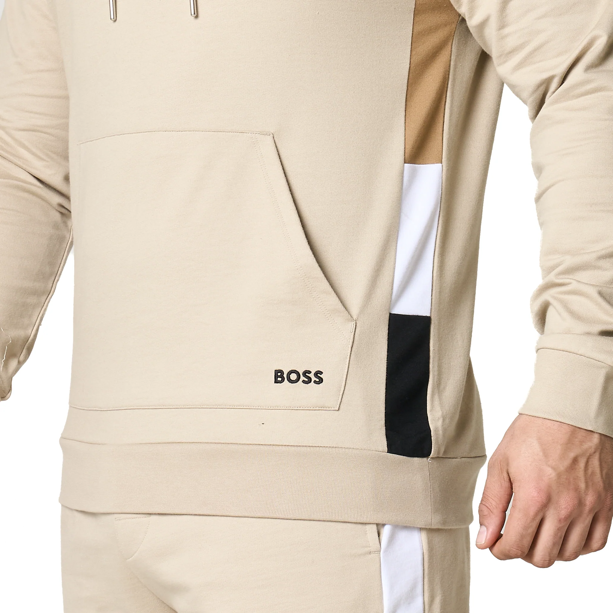 Mens BOSS Light Beige Iconic Lounge Hoodie - Image 8