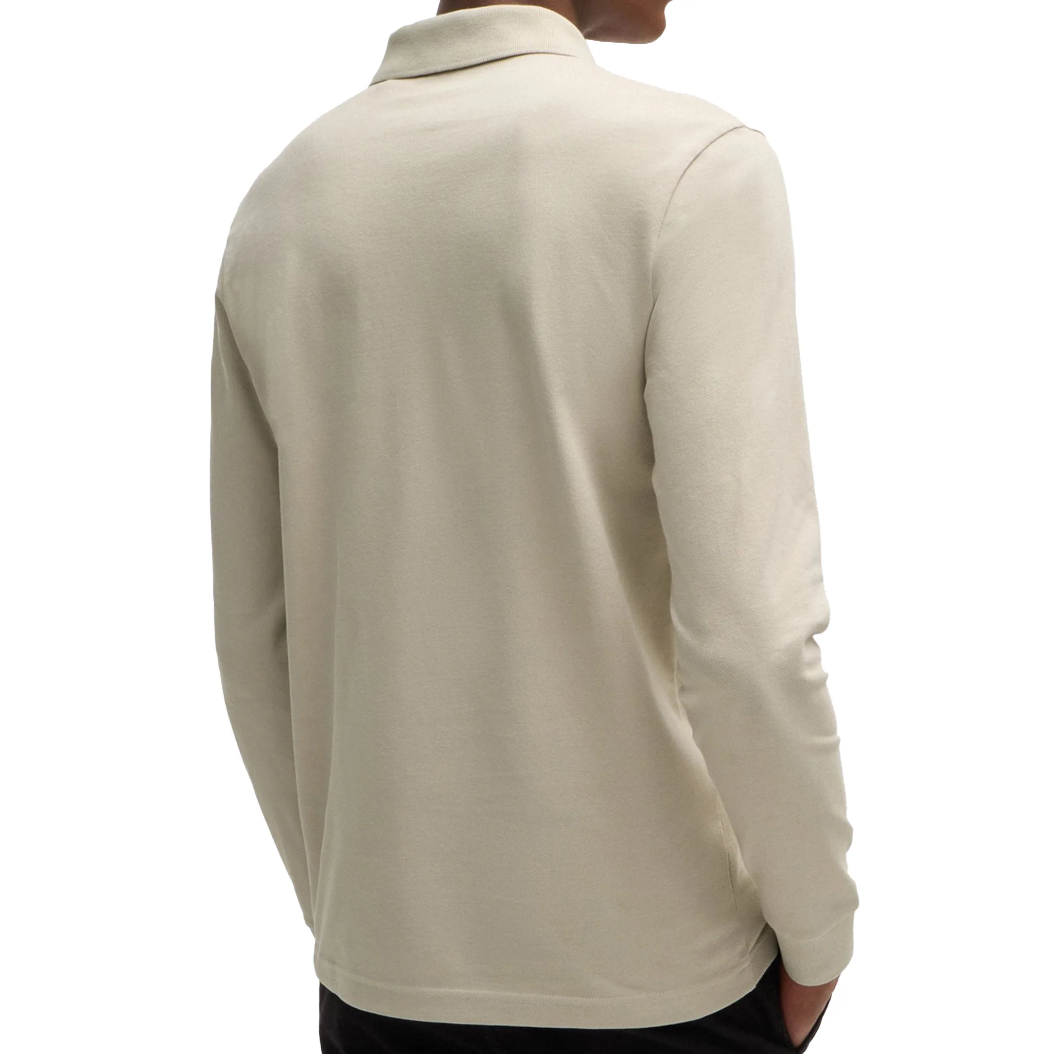 Mens BOSS Light Beige Passerby L/s Polo Shirt - Image 3