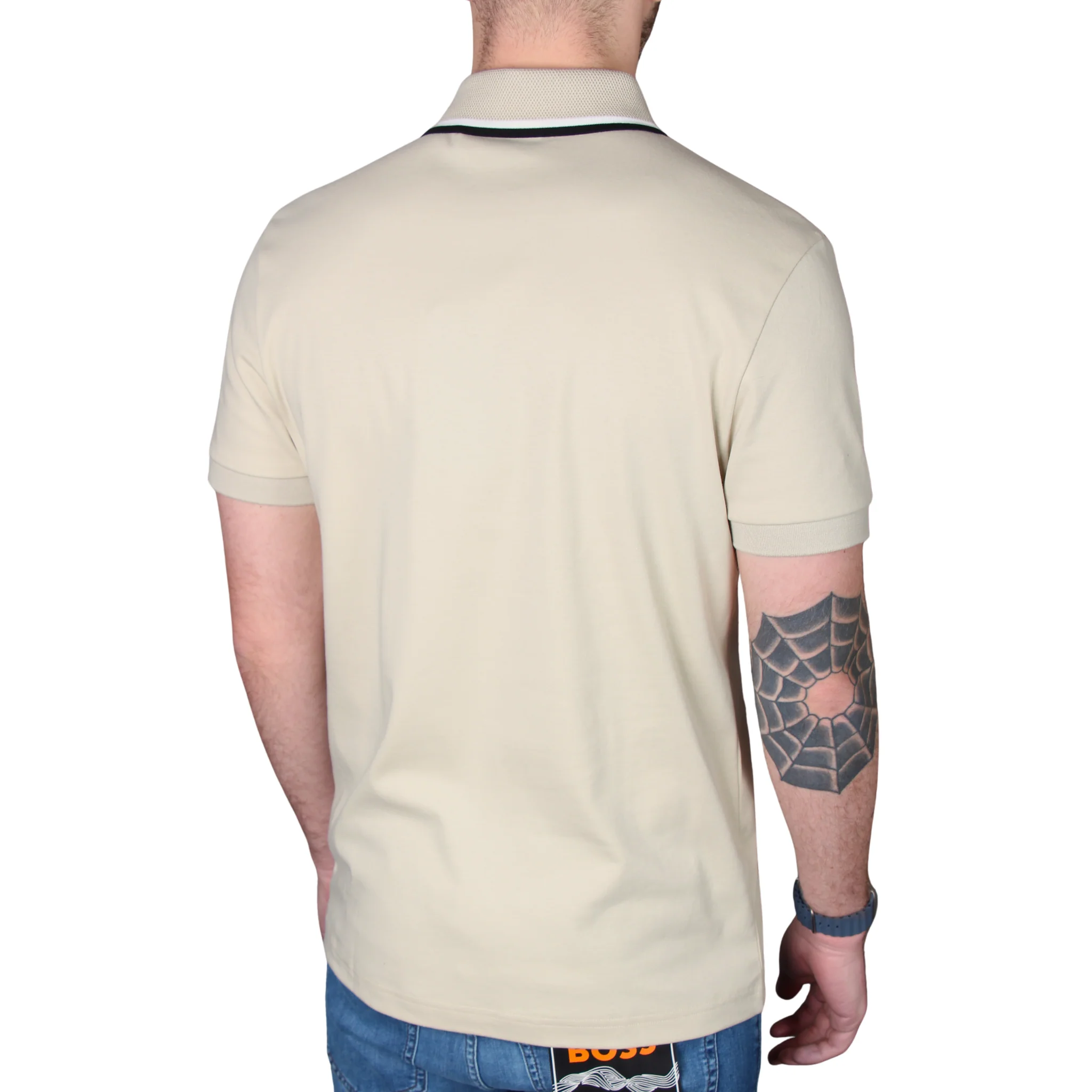 Mens BOSS Light Beige PL_Join Paddy S/s Polo Shirt - Image 2