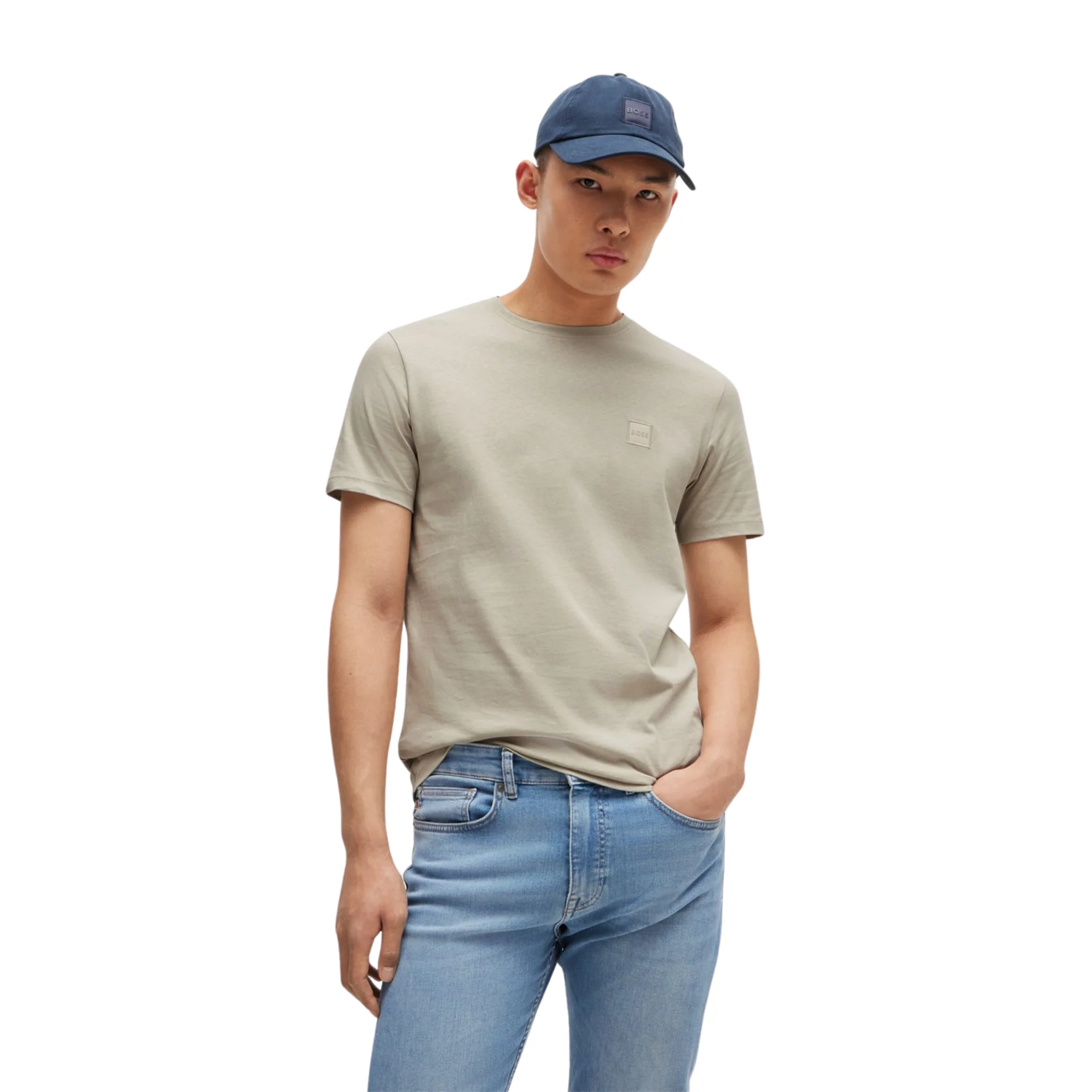 Mens BOSS Light Beige Tales S/s T Shirt - Image 2
