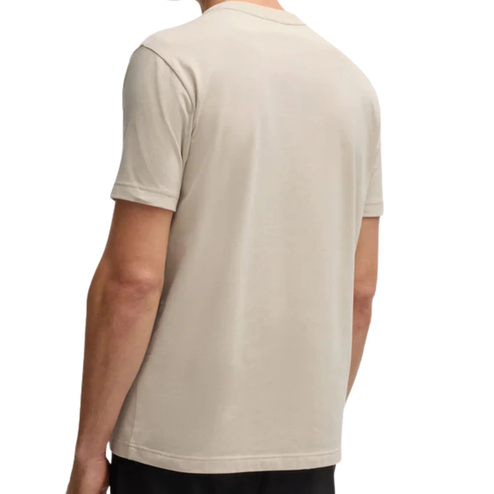 Mens BOSS Light Beige Tee S/s T Shirt - Image 2