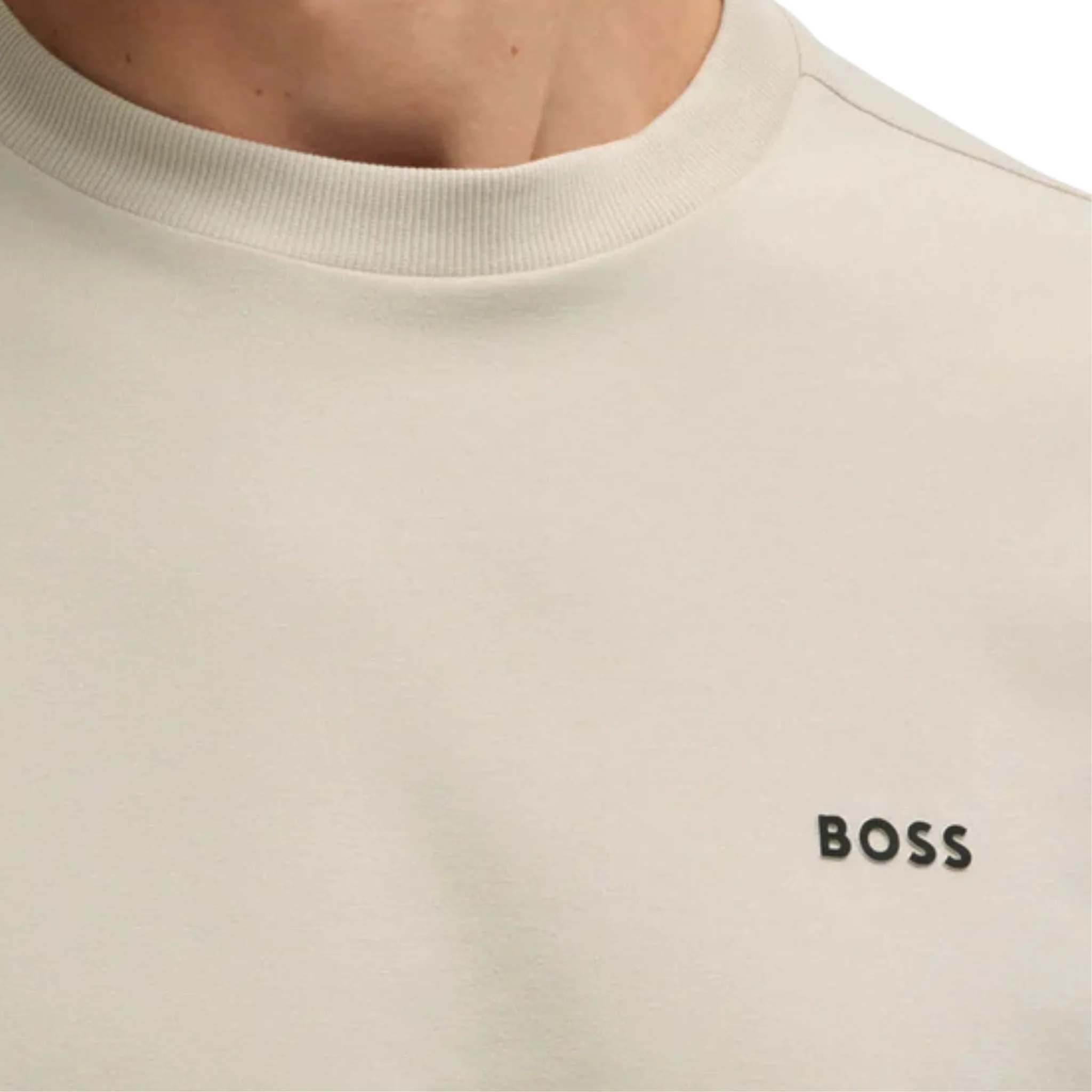 Mens BOSS Light Beige Tee S/s T Shirt - Image 3