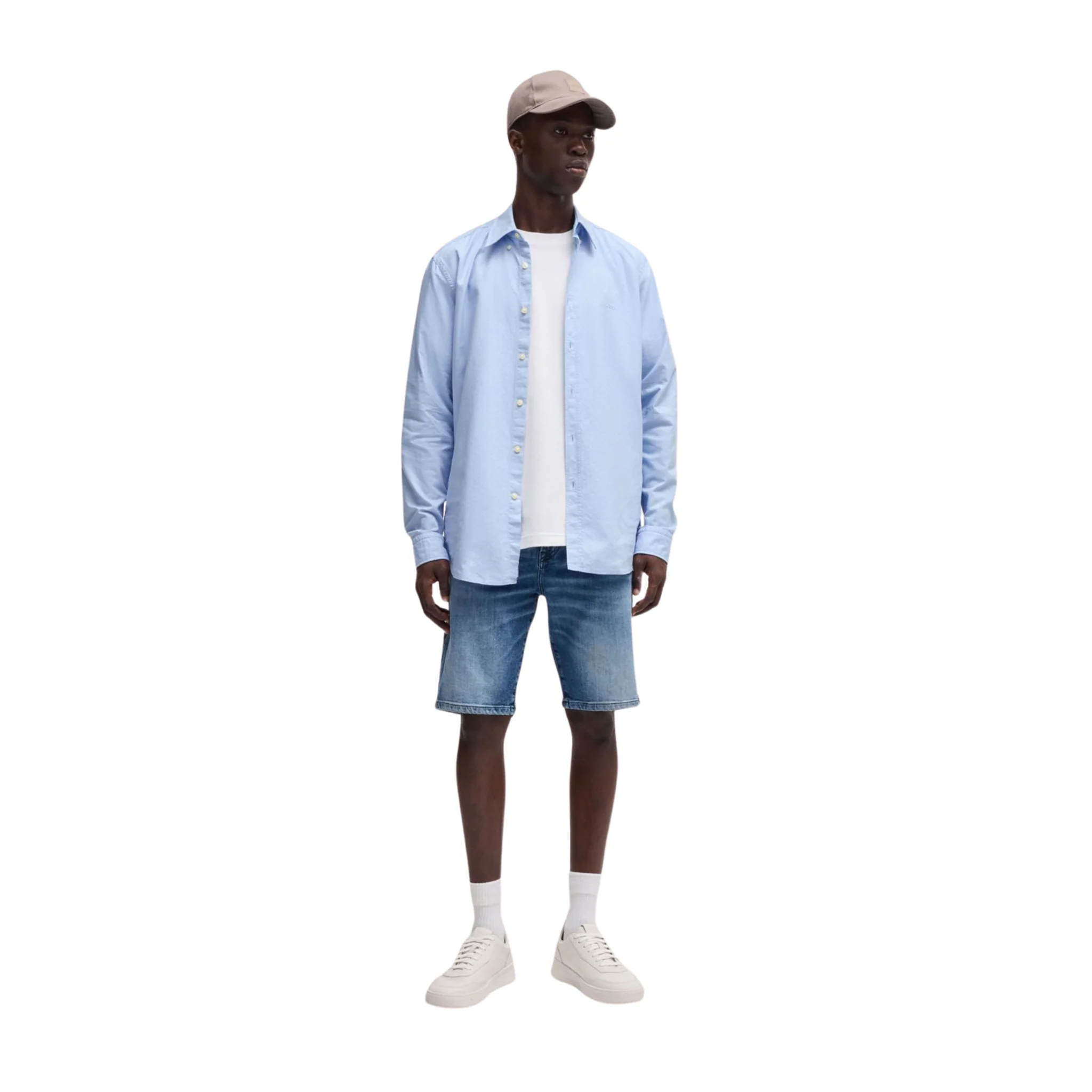 Mens BOSS Light Blue Rickert_M L/s Shirt - Image 4