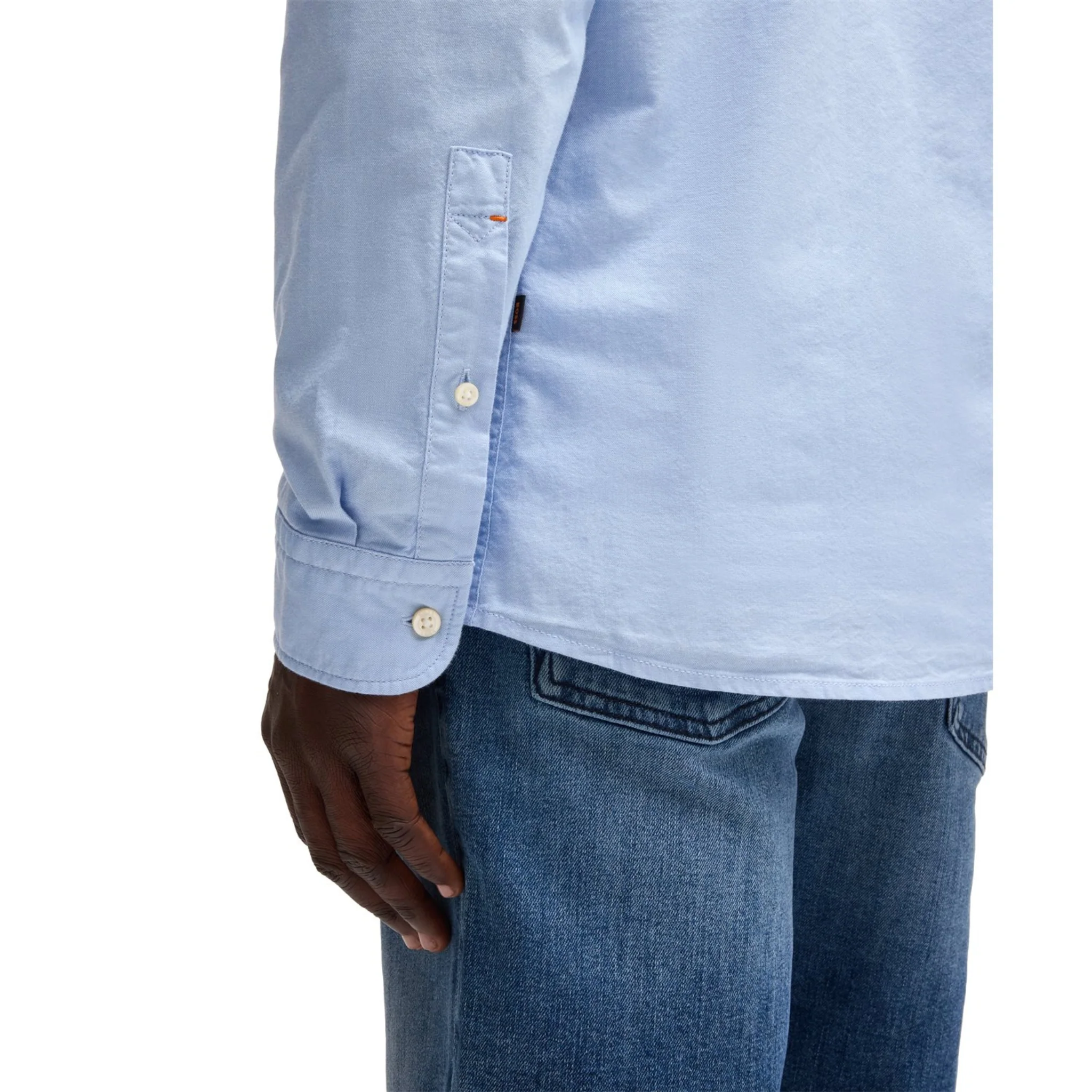 Mens BOSS Light Blue Rickert_M L/s Shirt - Image 6