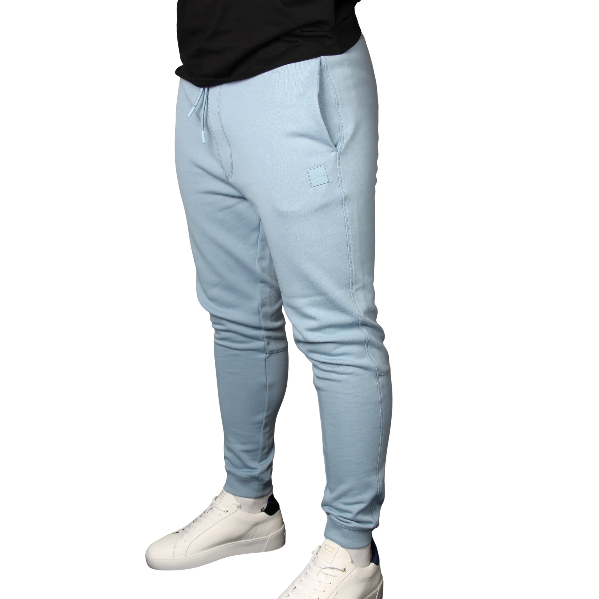 Mens BOSS Light Blue Sestart Sweat Pants - Image 3