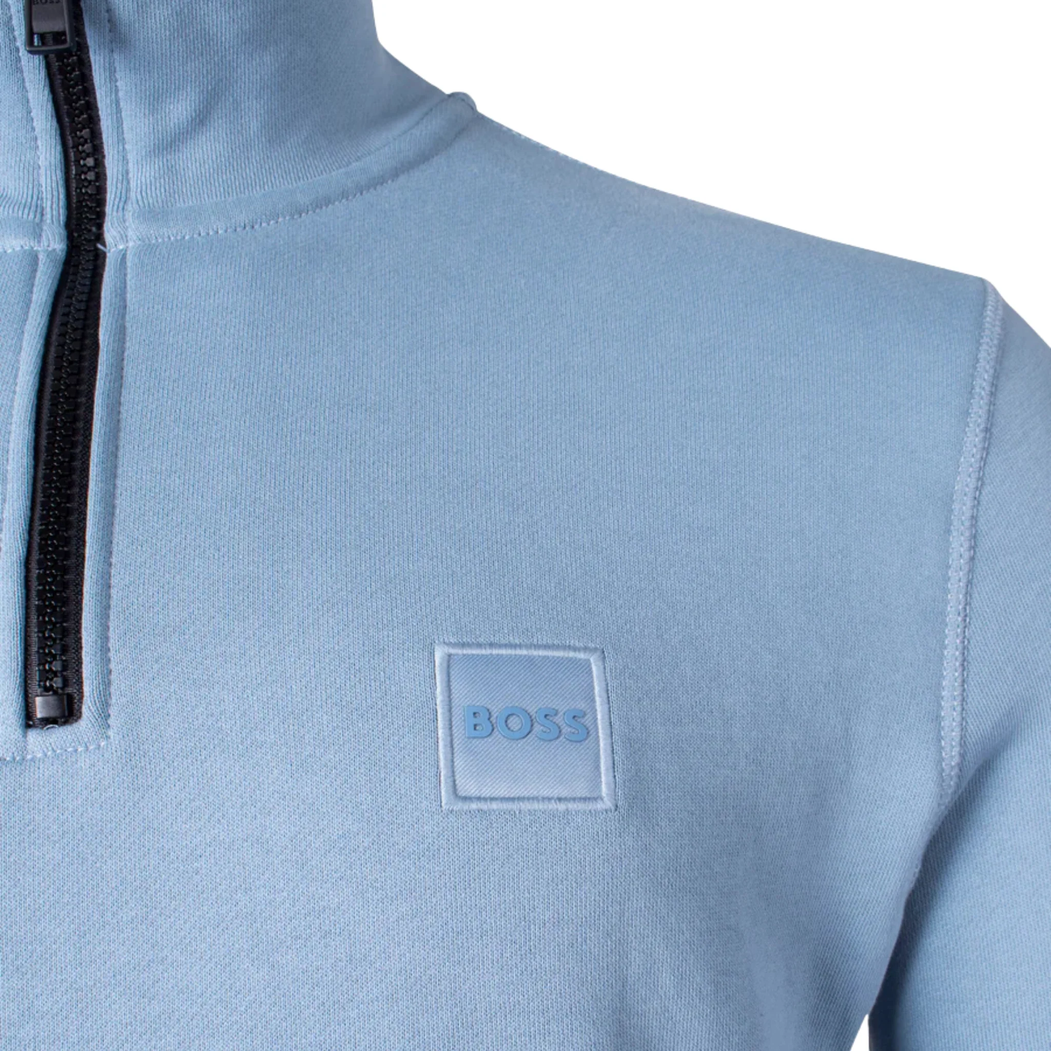 Mens BOSS Light Blue Zetrust Half Zip Sweatshirt - Image 3