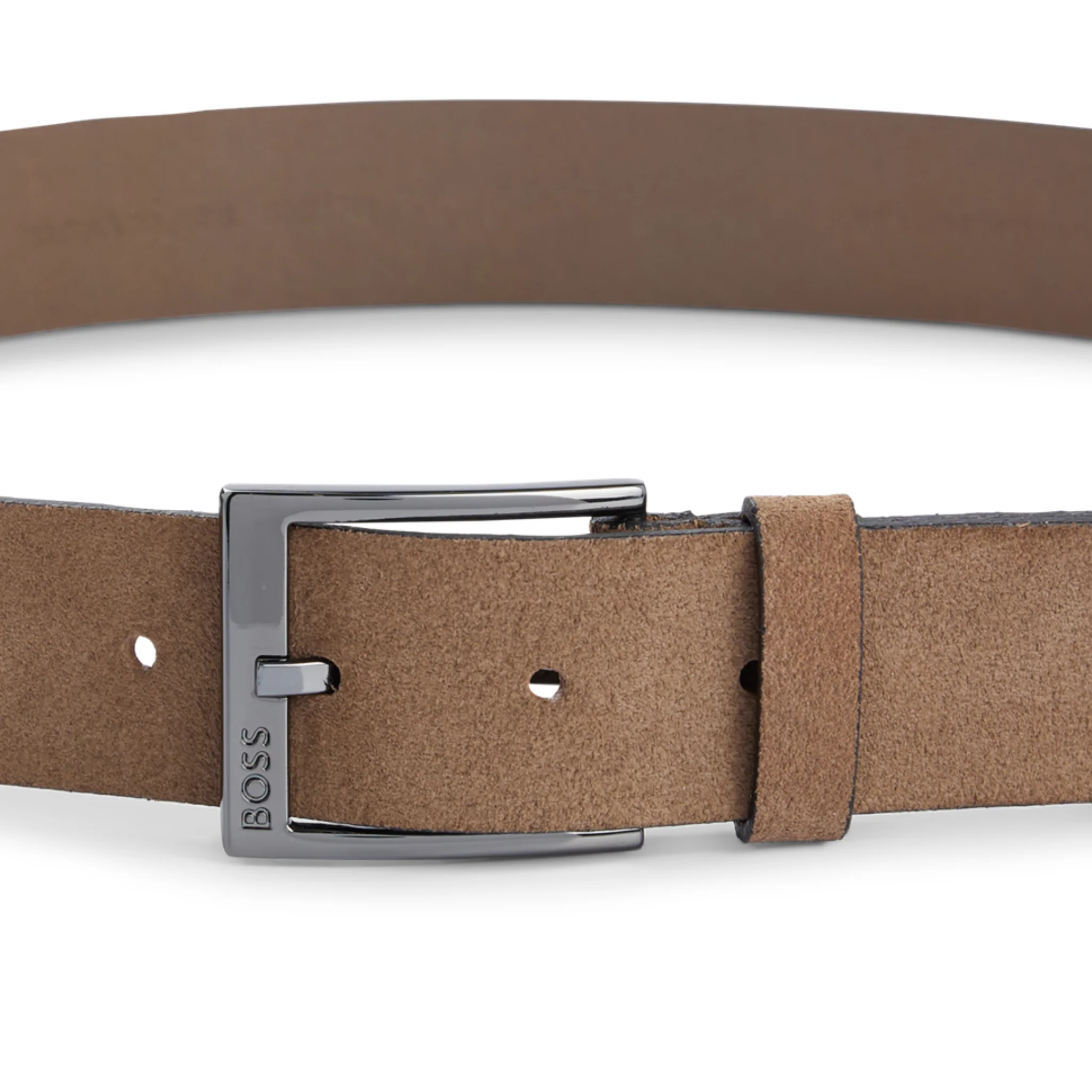 Mens BOSS Medium Beige Elloy-G-SD Suede Belt - Image 3
