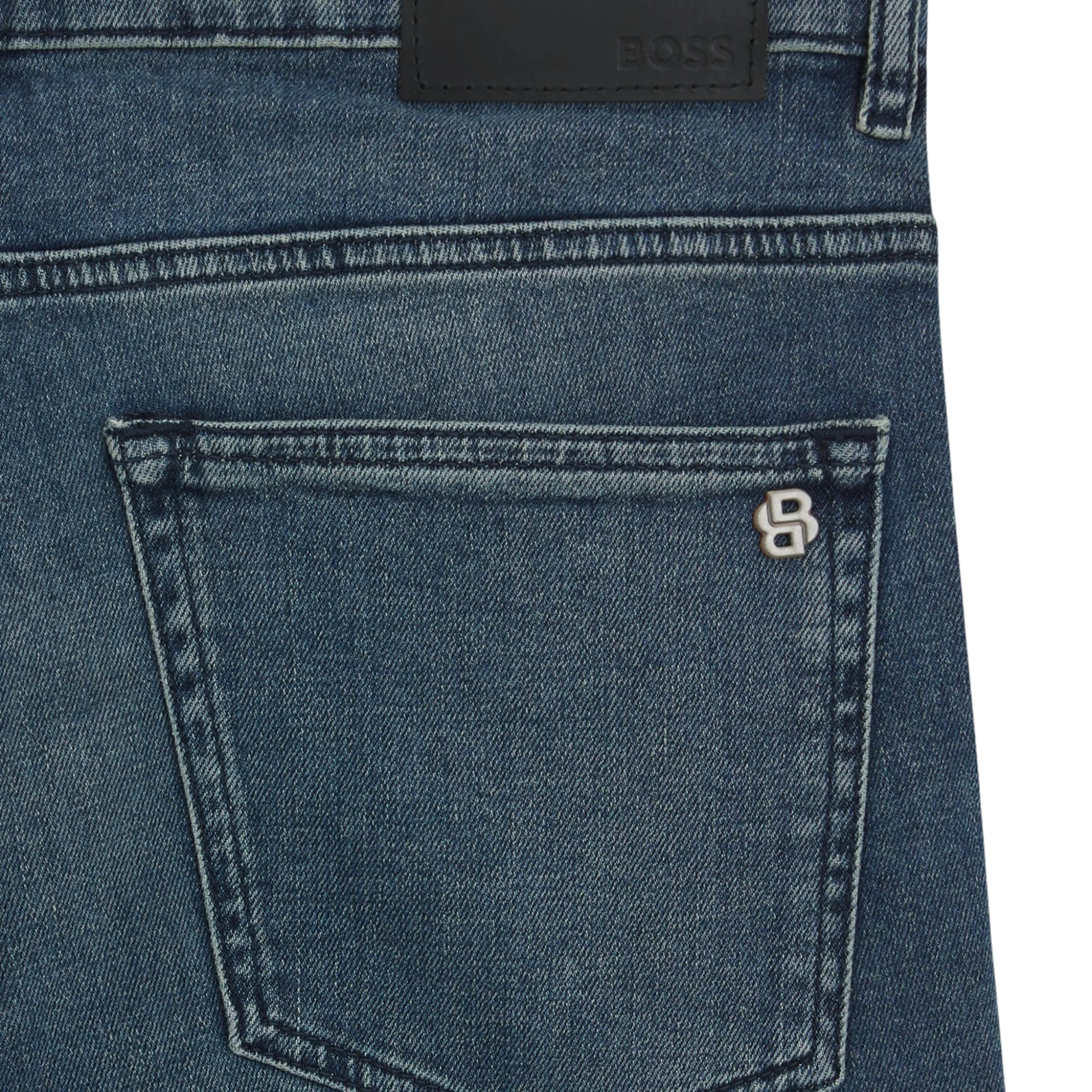 Mens BOSS Medium Blue Delaware BO Slim Fit Jeans - Image 3
