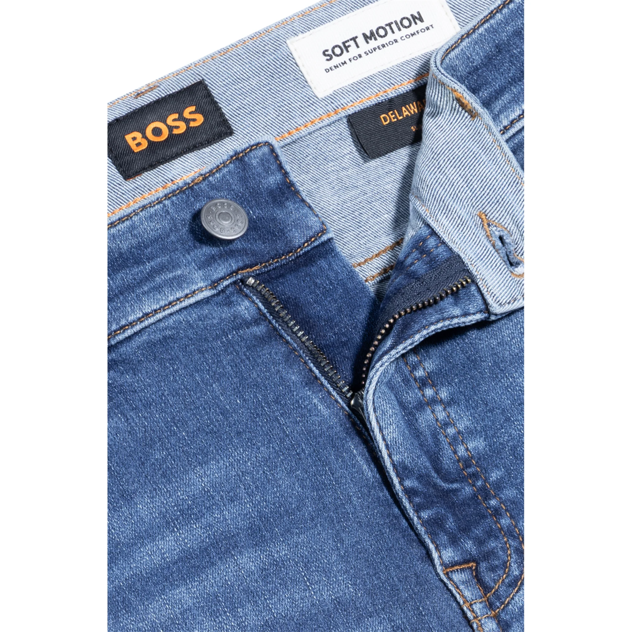 Mens BOSS Medium Blue Delaware BO Slim Fit Jeans - Image 2