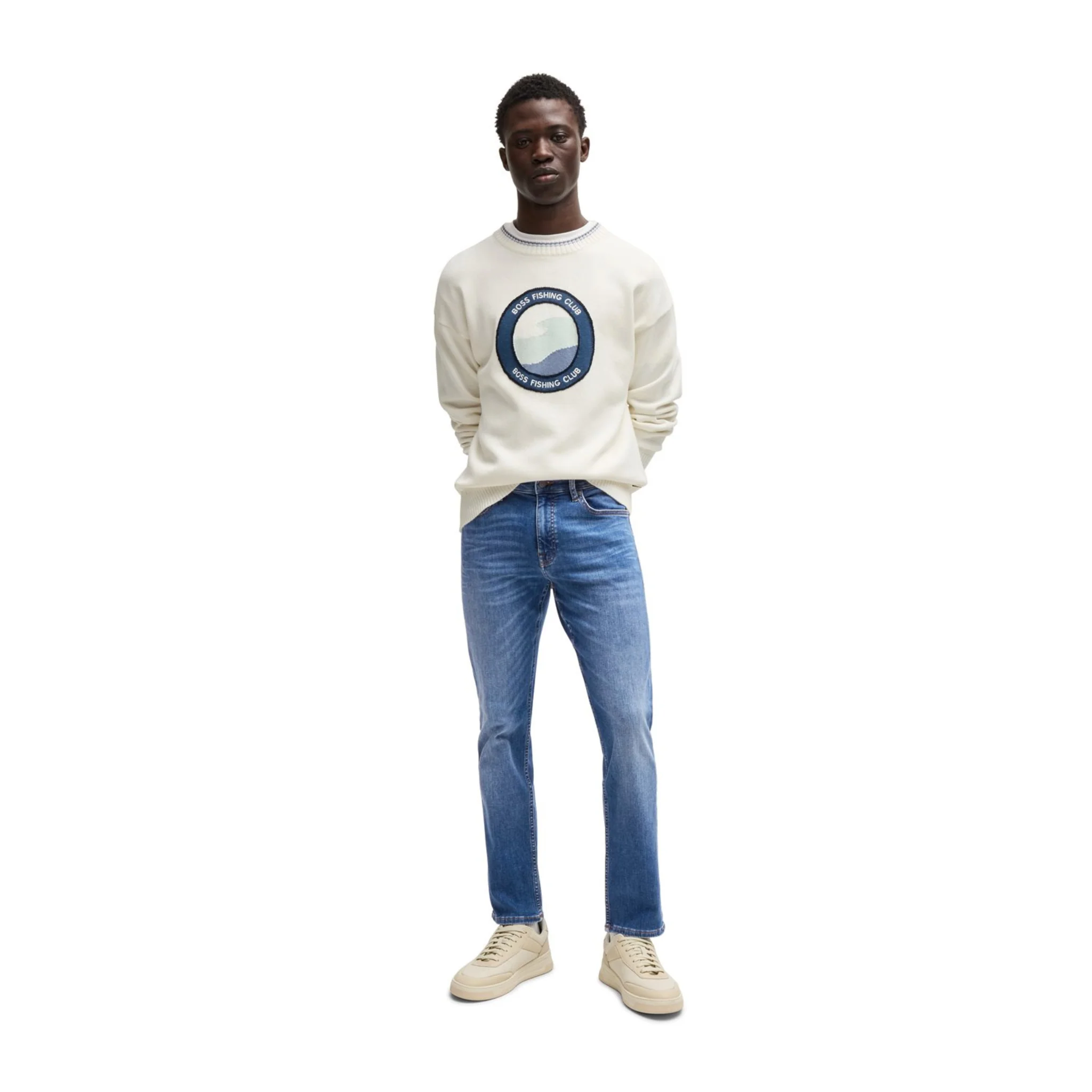 Mens BOSS Medium Blue Delaware BO Slim Fit Jeans - Image 4