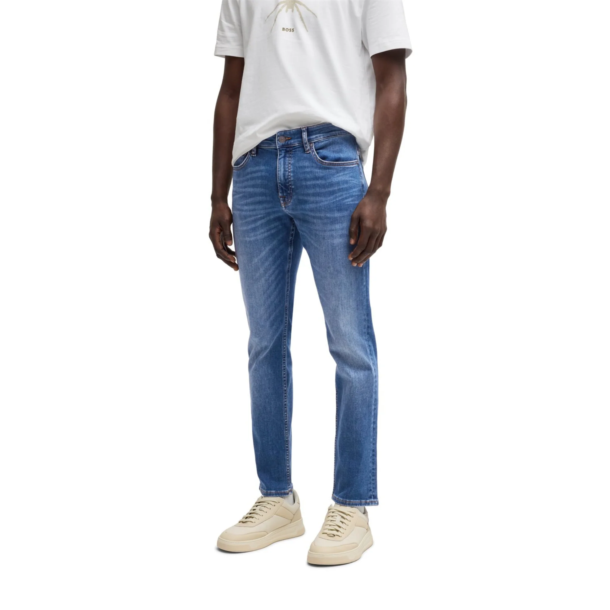 Mens BOSS Medium Blue Delaware BO Slim Fit Jeans - Image 5
