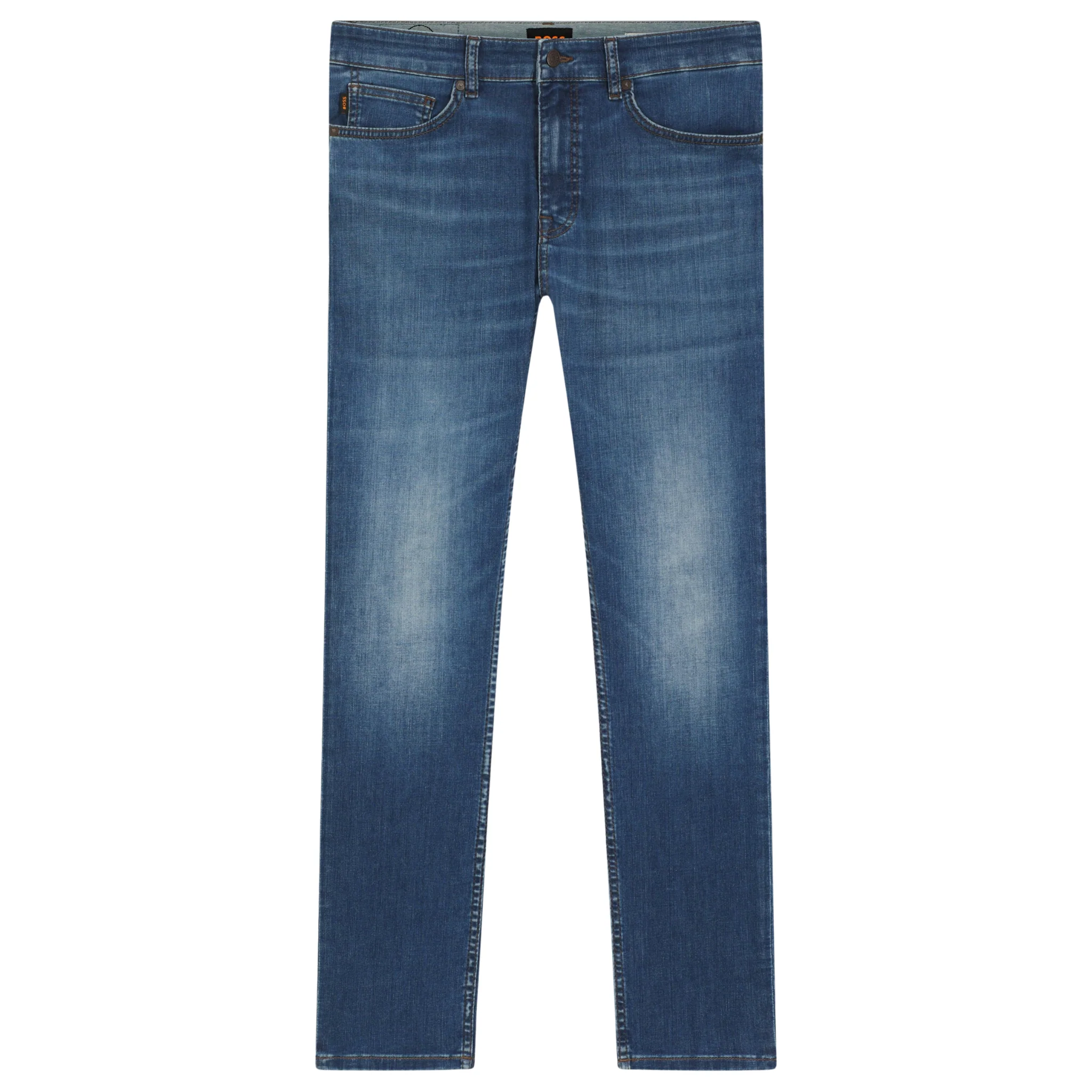 Mens BOSS Medium Blue Wash Delaware BO Slim Fit Jeans - Image 3