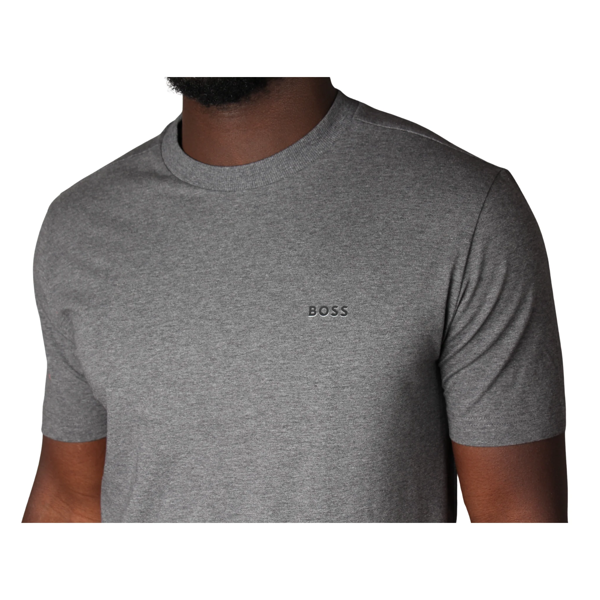 Mens BOSS Medium Grey Tee S/s T Shirt - Image 3