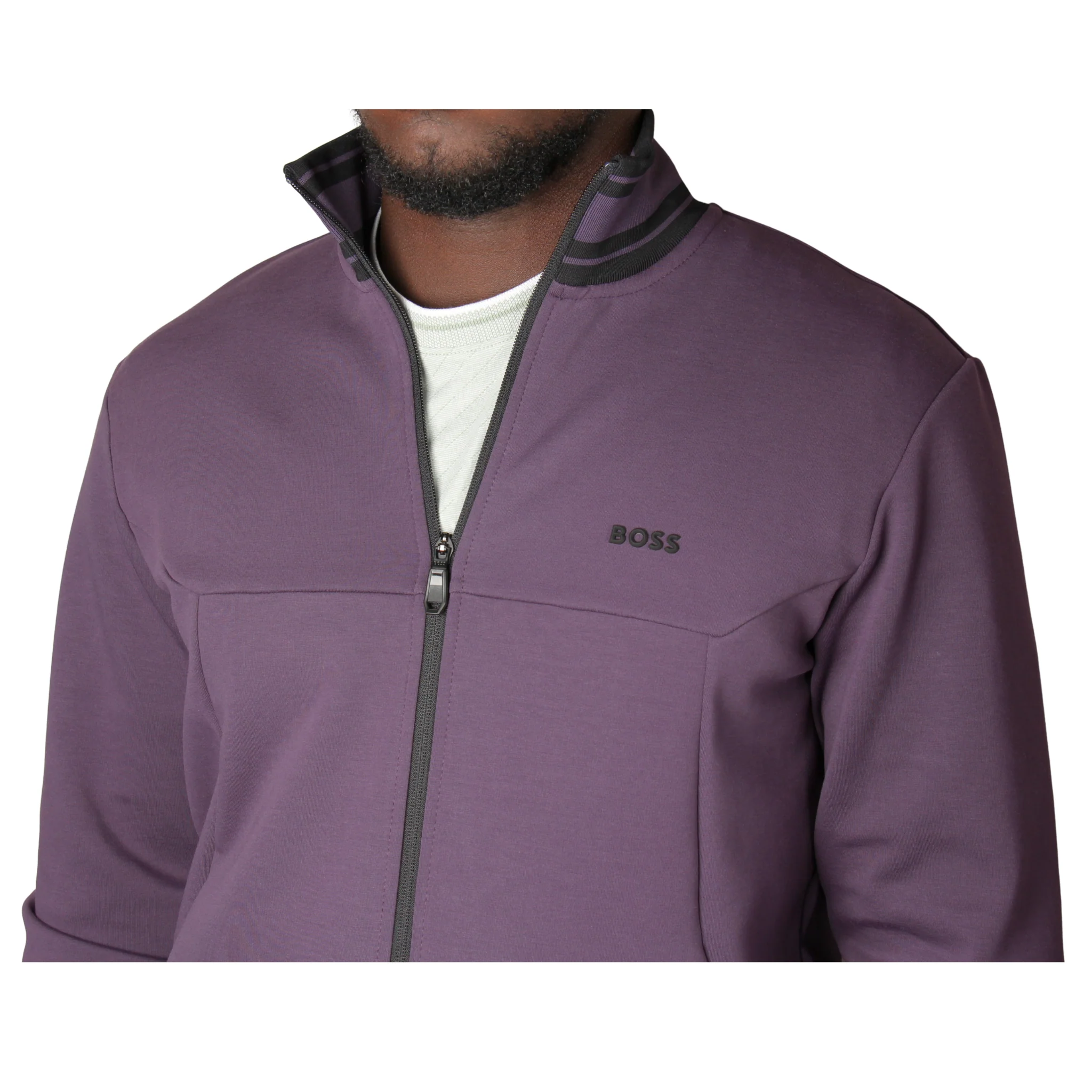 Mens BOSS Medium Purple FZ Zone Zip Through Sweatshirt - Image 3
