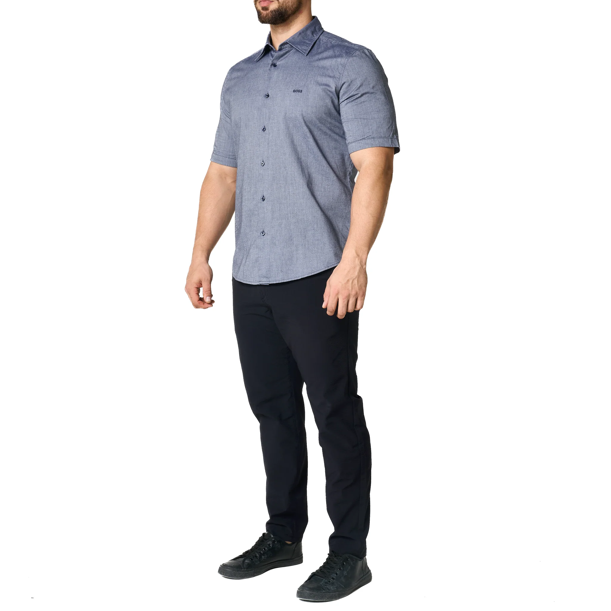 Mens BOSS Navy Rash_2_M S/s Shirt - Image 10