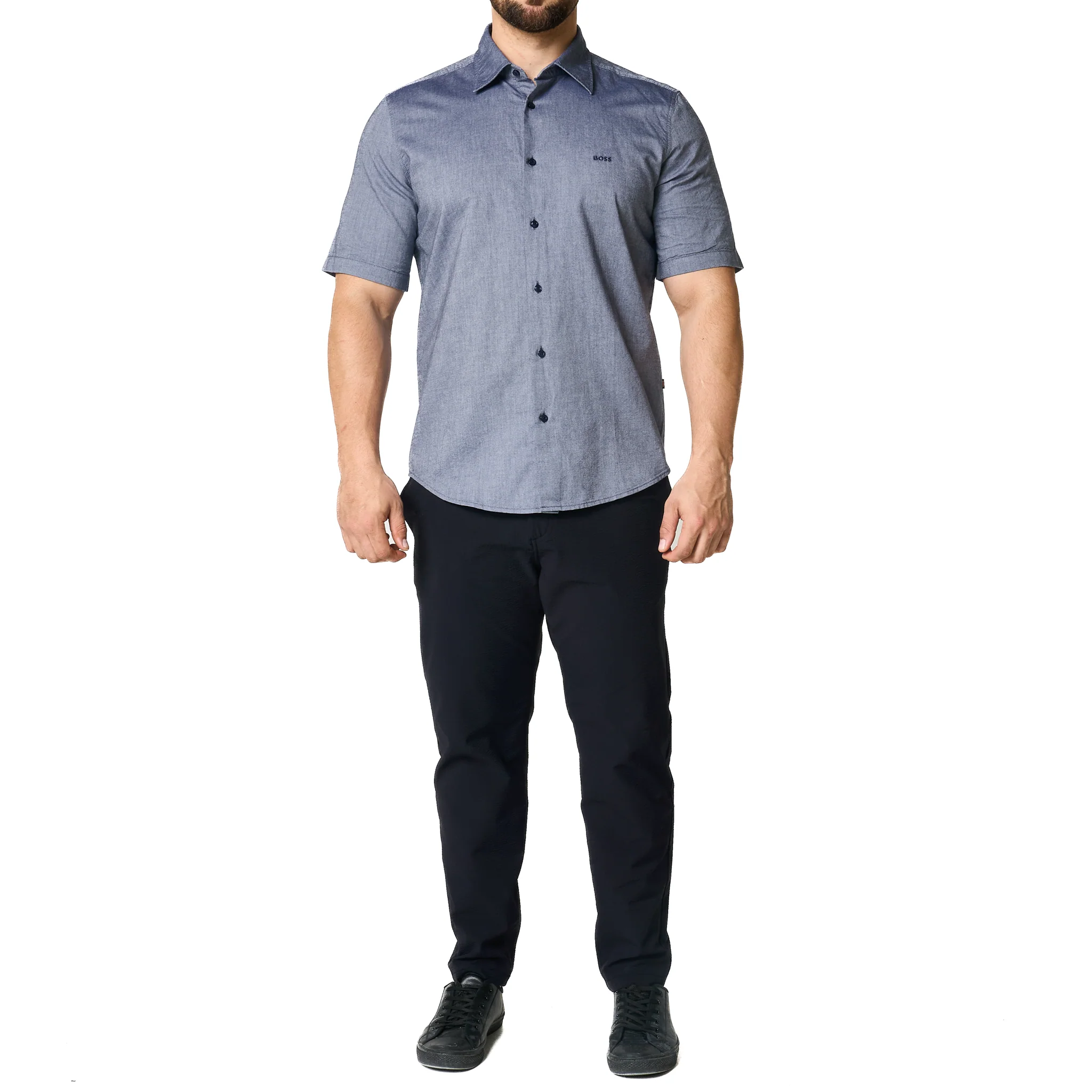Mens BOSS Navy Rash_2_M S/s Shirt - Image 11