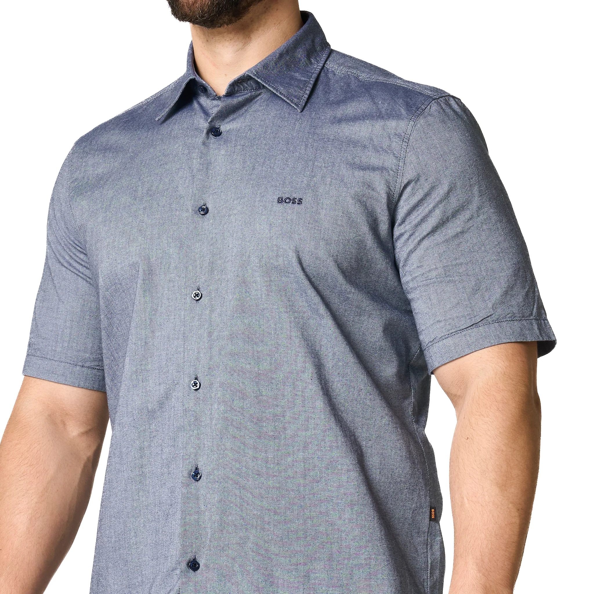 Mens BOSS Navy Rash_2_M S/s Shirt - Image 3