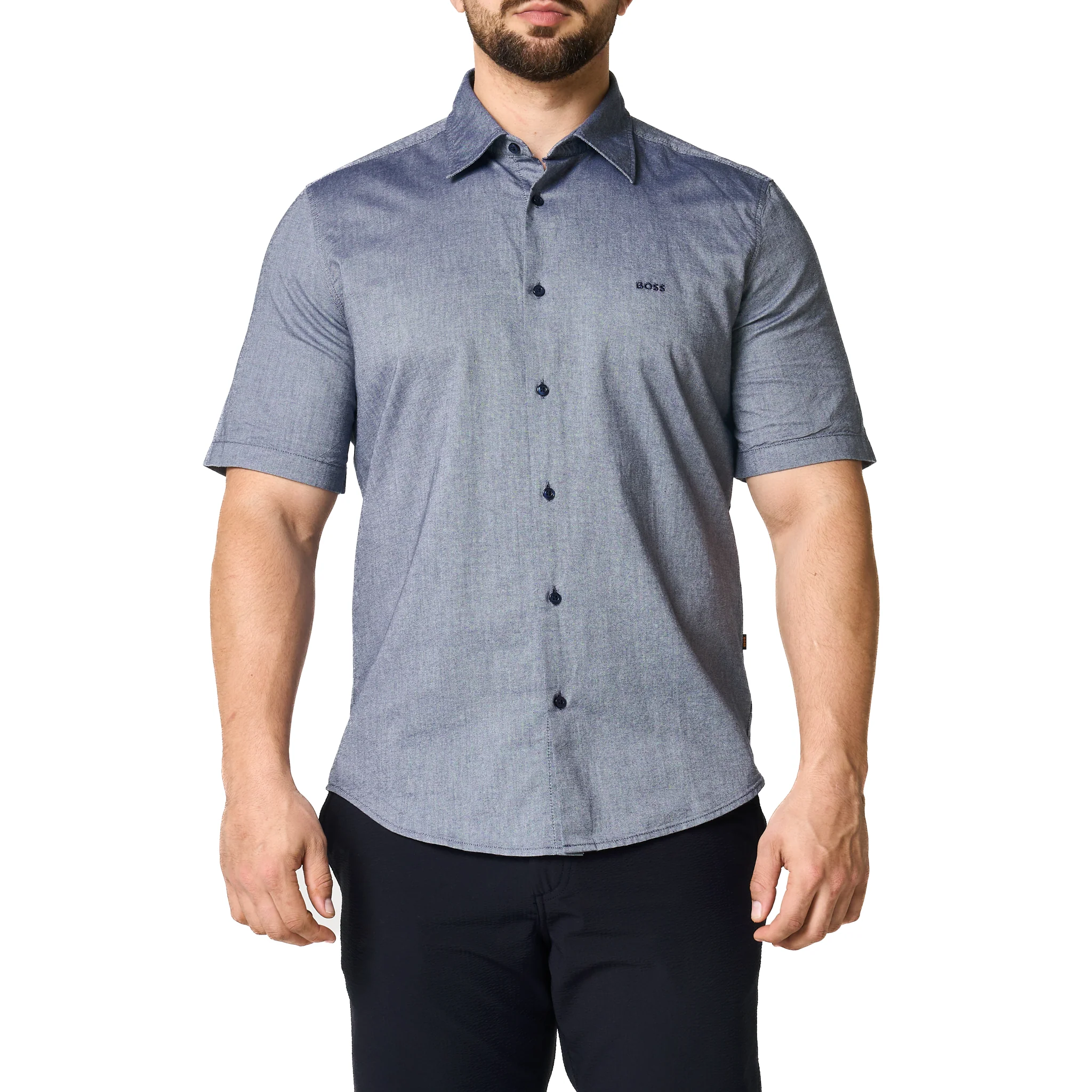 Mens BOSS Navy Rash_2_M S/s Shirt - Image 9
