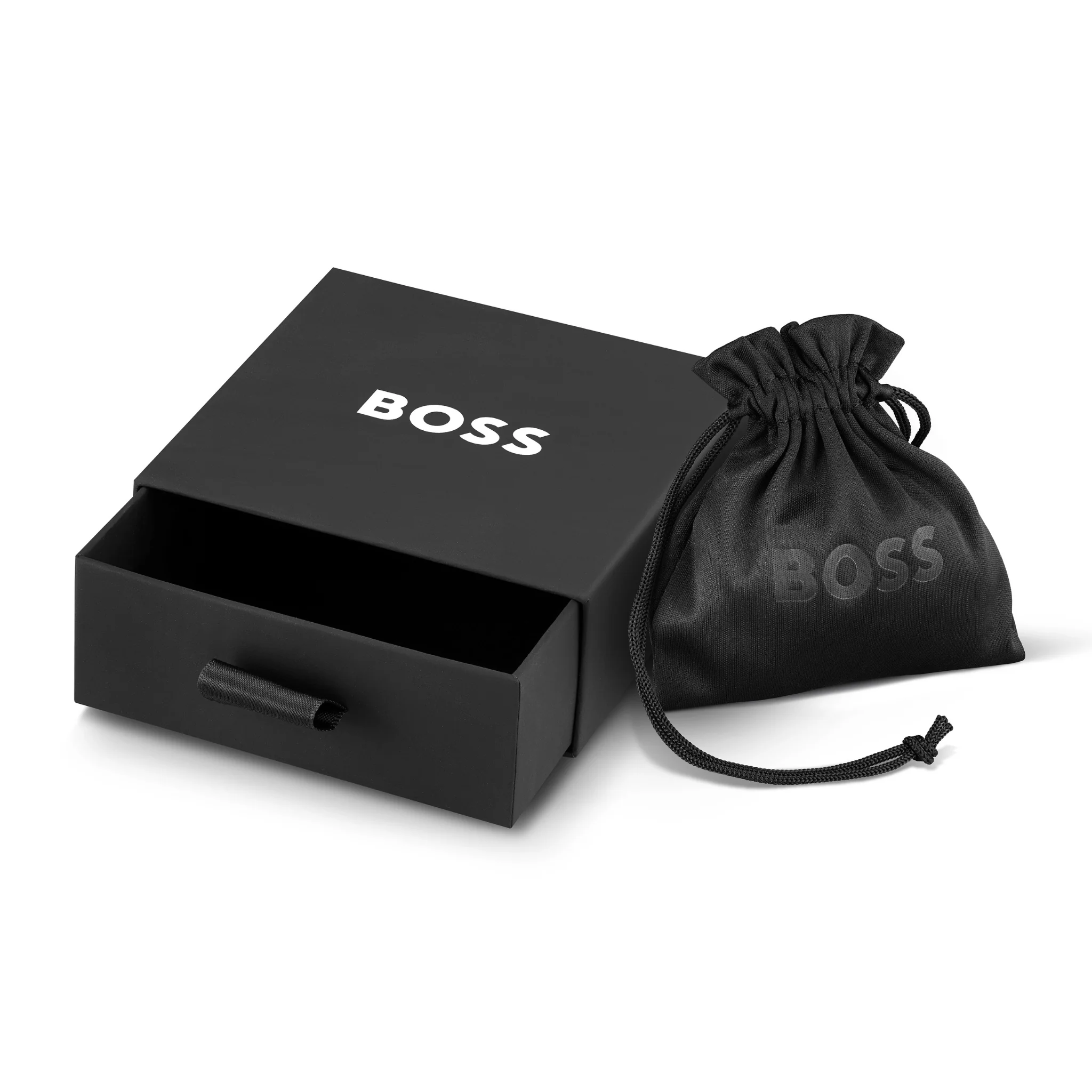Mens BOSS Silver/Black Kassy Emblem Bracelet - Image 3