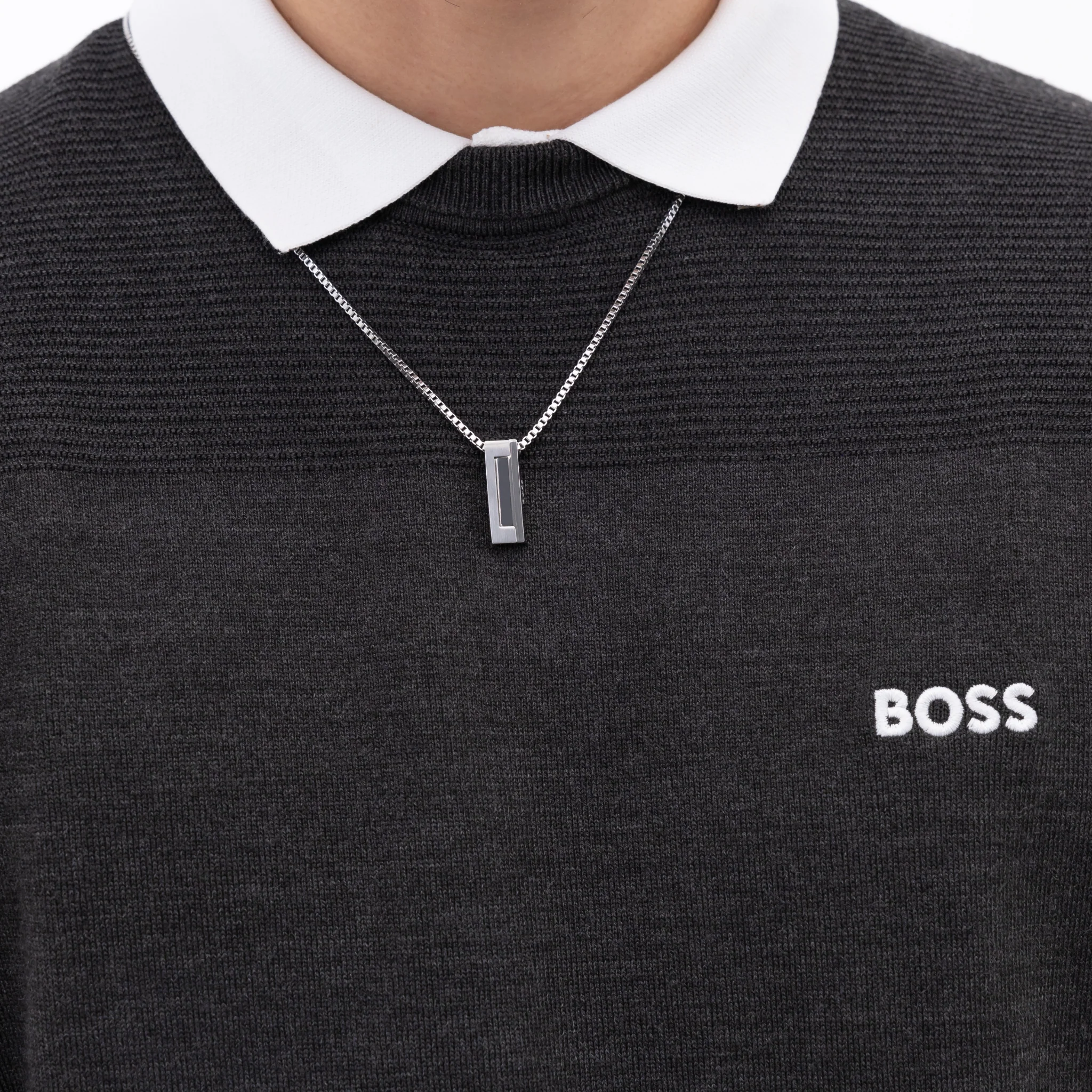 Mens BOSS Stainless Steel Candor Necklace - Image 5
