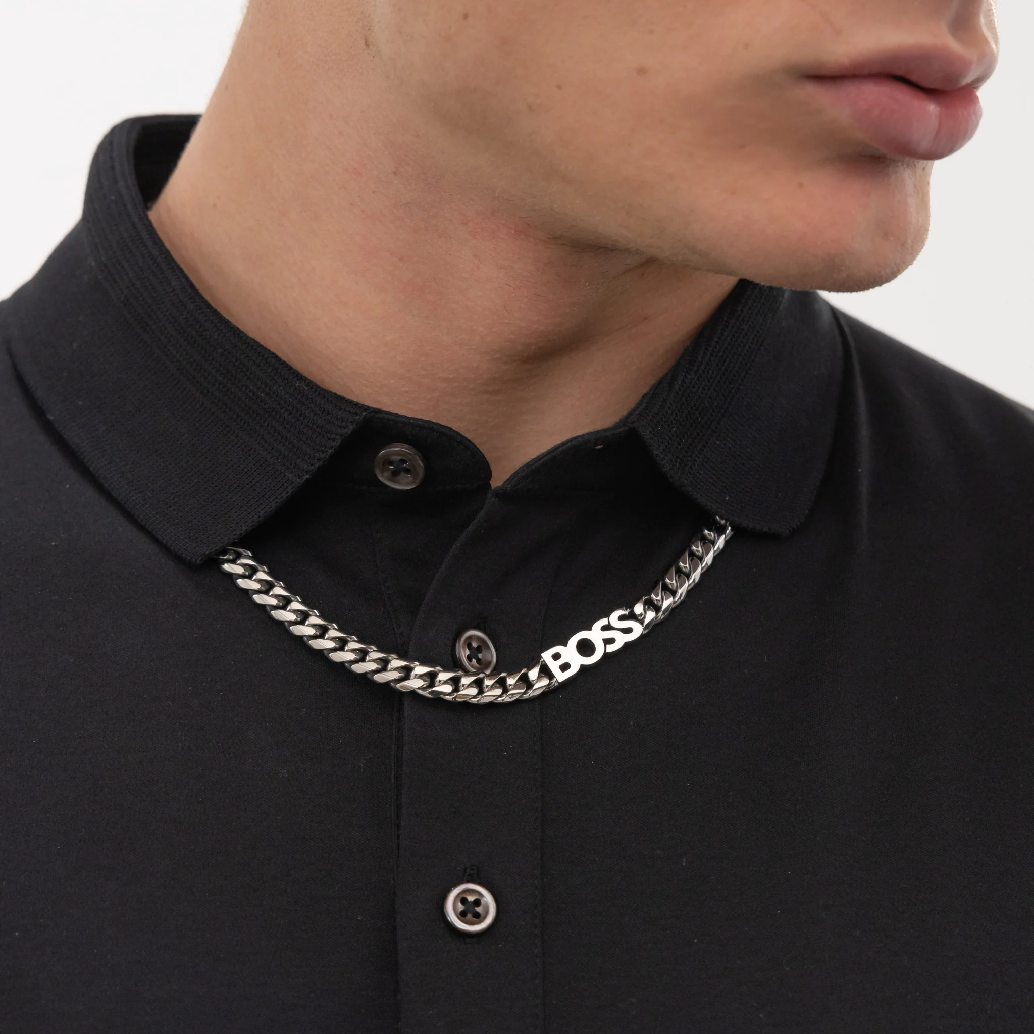 Mens BOSS Stainless Steel Kassy Logo Necklace - Image 3