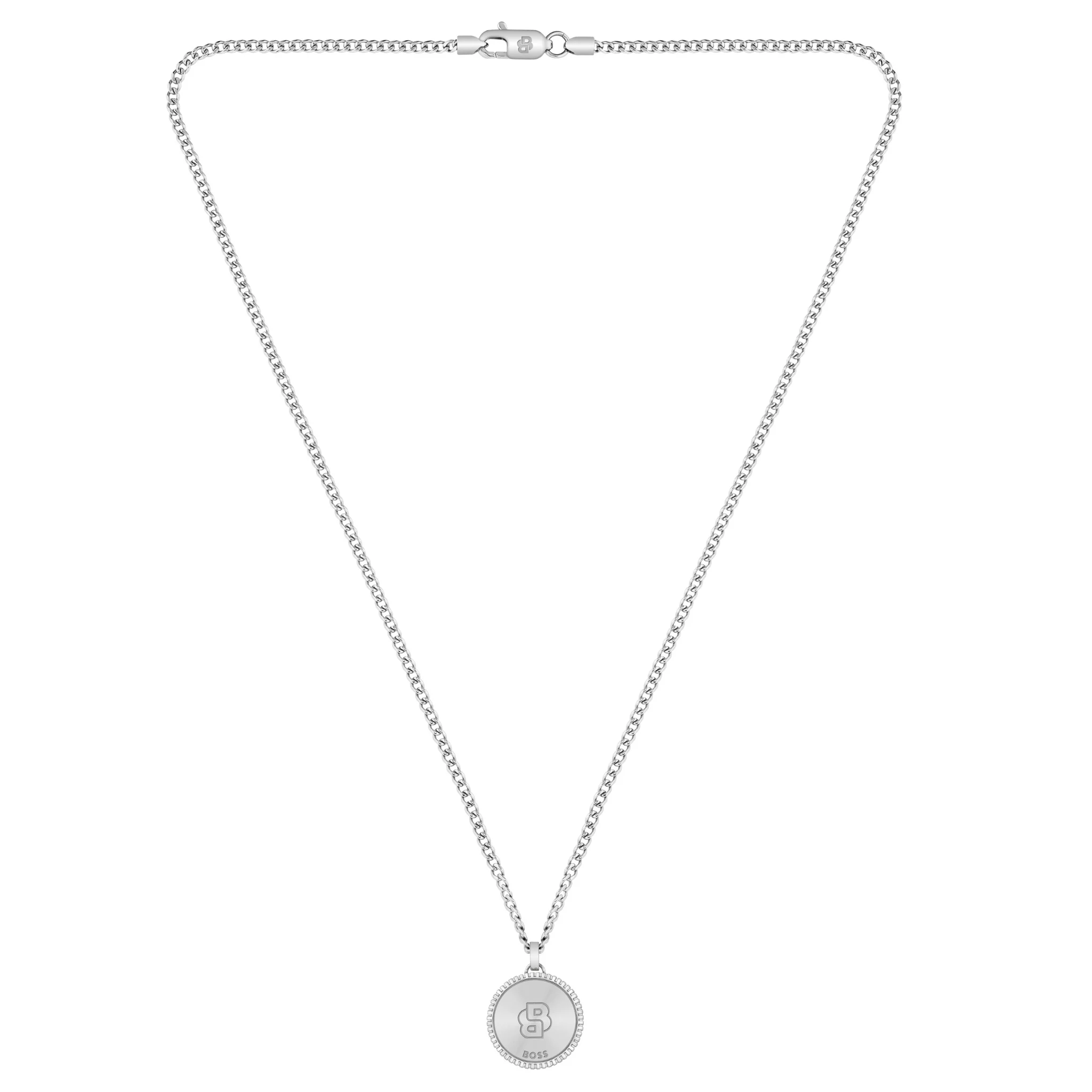 Mens BOSS Stainless Steel North Coin Necklace - Image 5