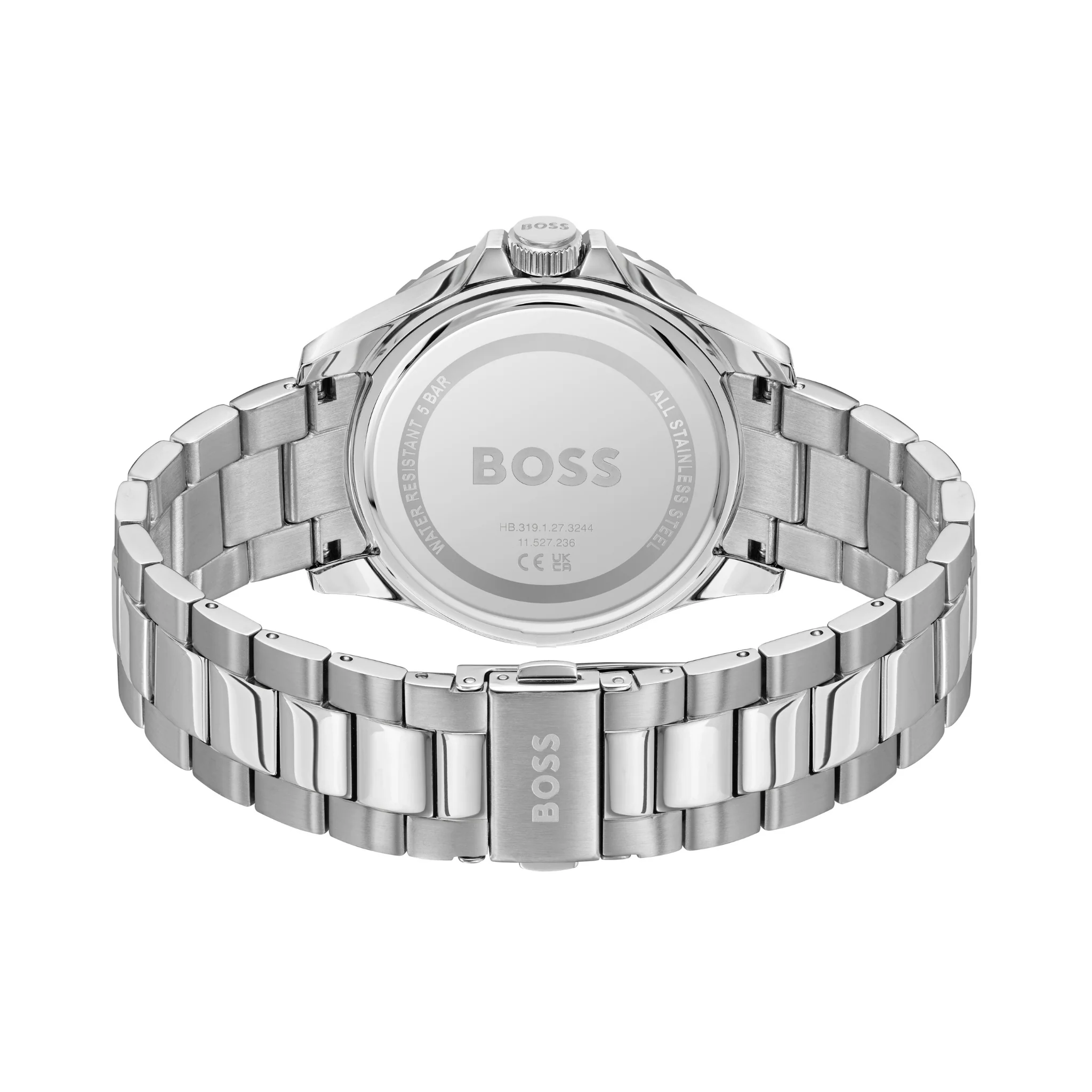 Mens BOSS Stainless Steel/Red/Black Dial Troper Sport Bracelet Watch - Image 3