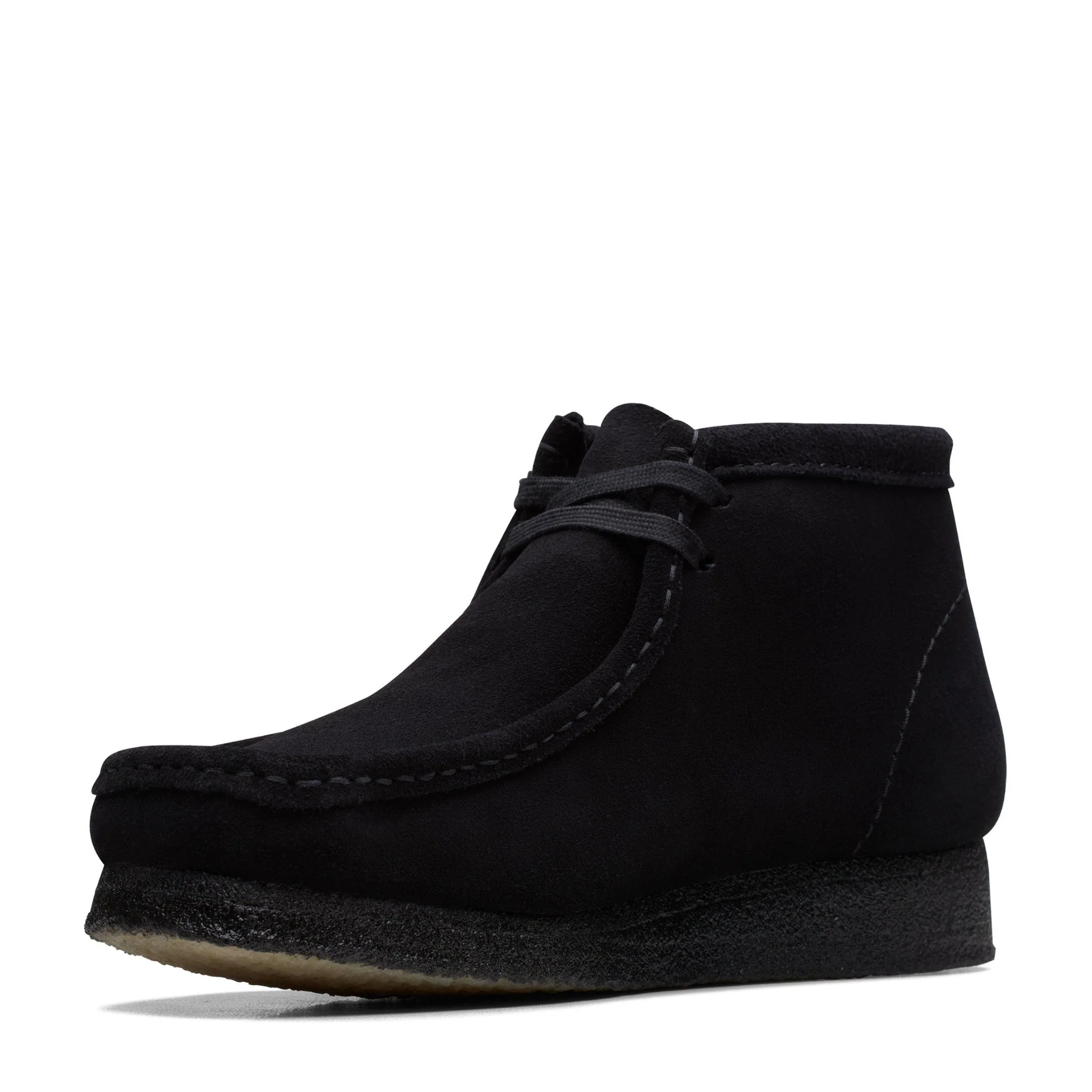 Mens Clarks Originals Black Suede Wallabee Boots - Image 4