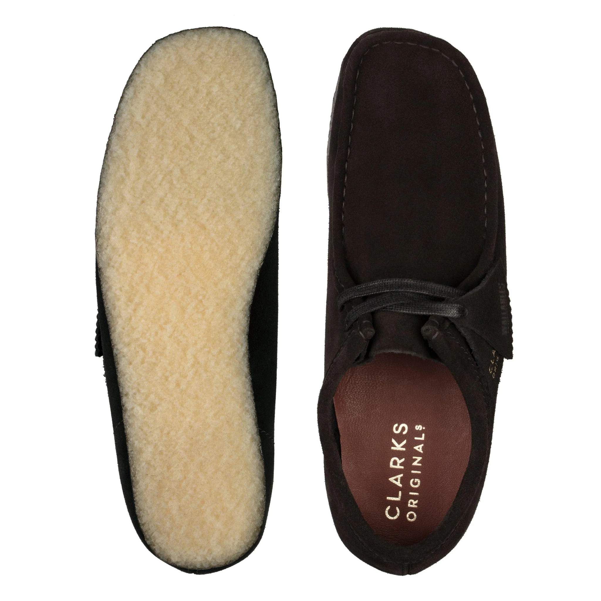 Mens Clarks Originals Black Suede Wallabee Shoes - Image 5