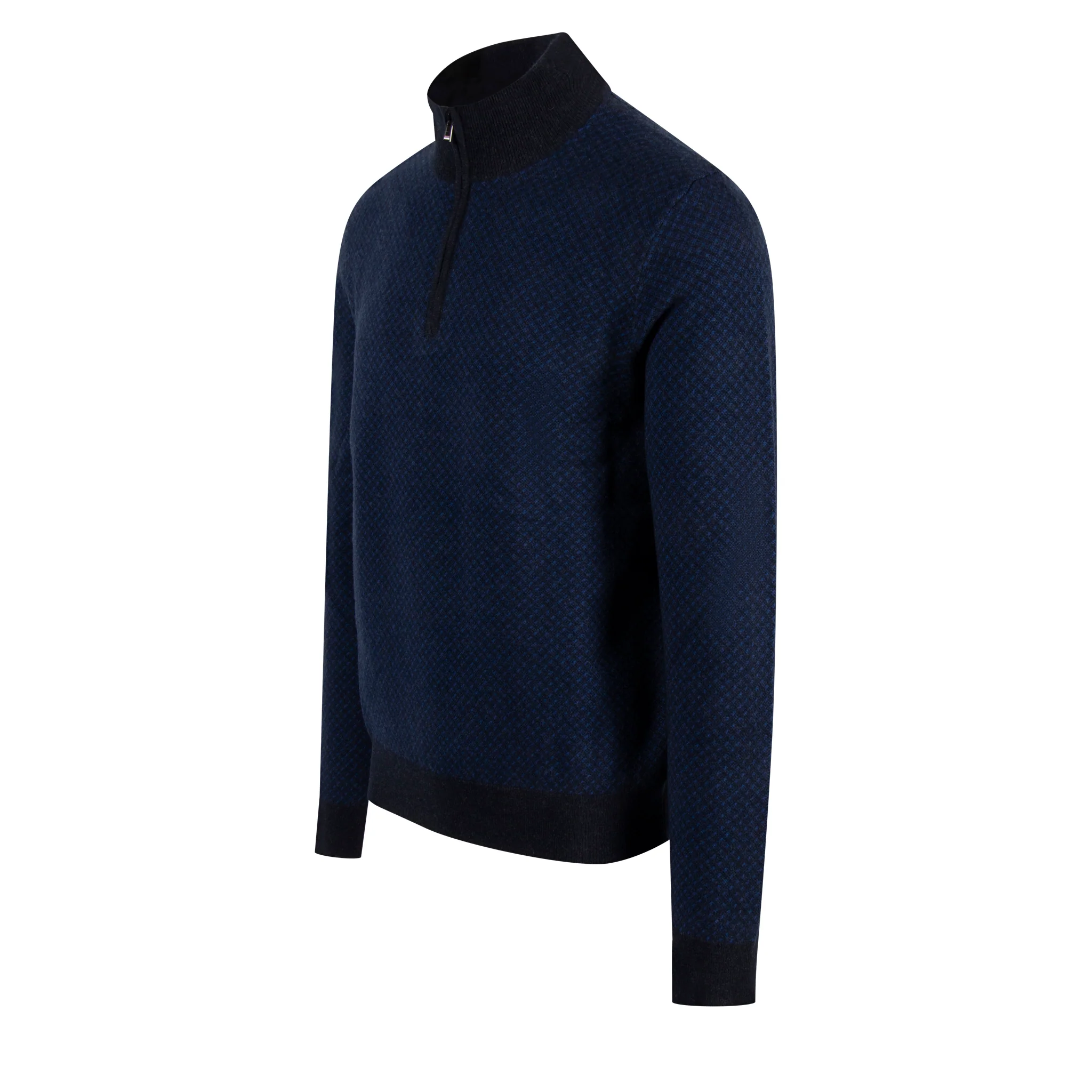 Mens BOSS Dark Blue H-Eltorino Half Zip Knit - Image 2