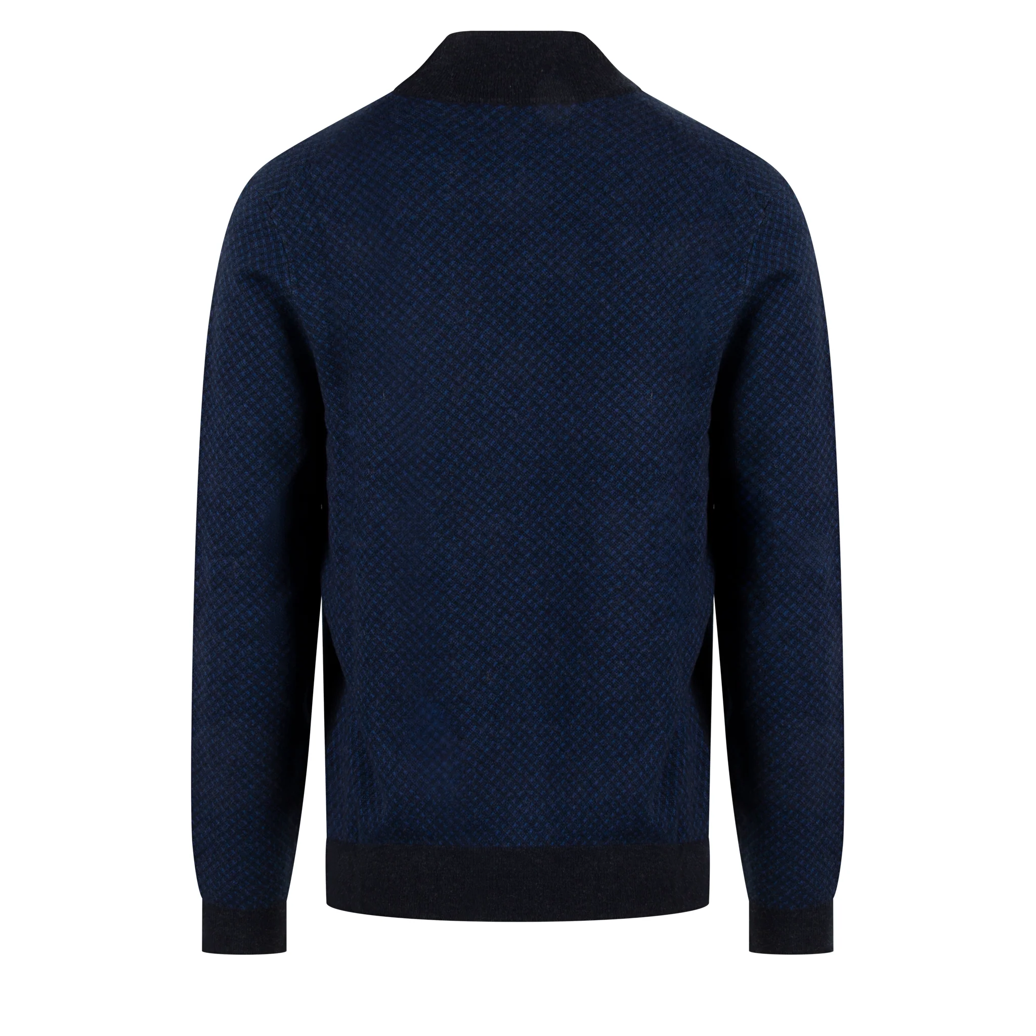 Mens BOSS Dark Blue H-Eltorino Half Zip Knit - Image 3