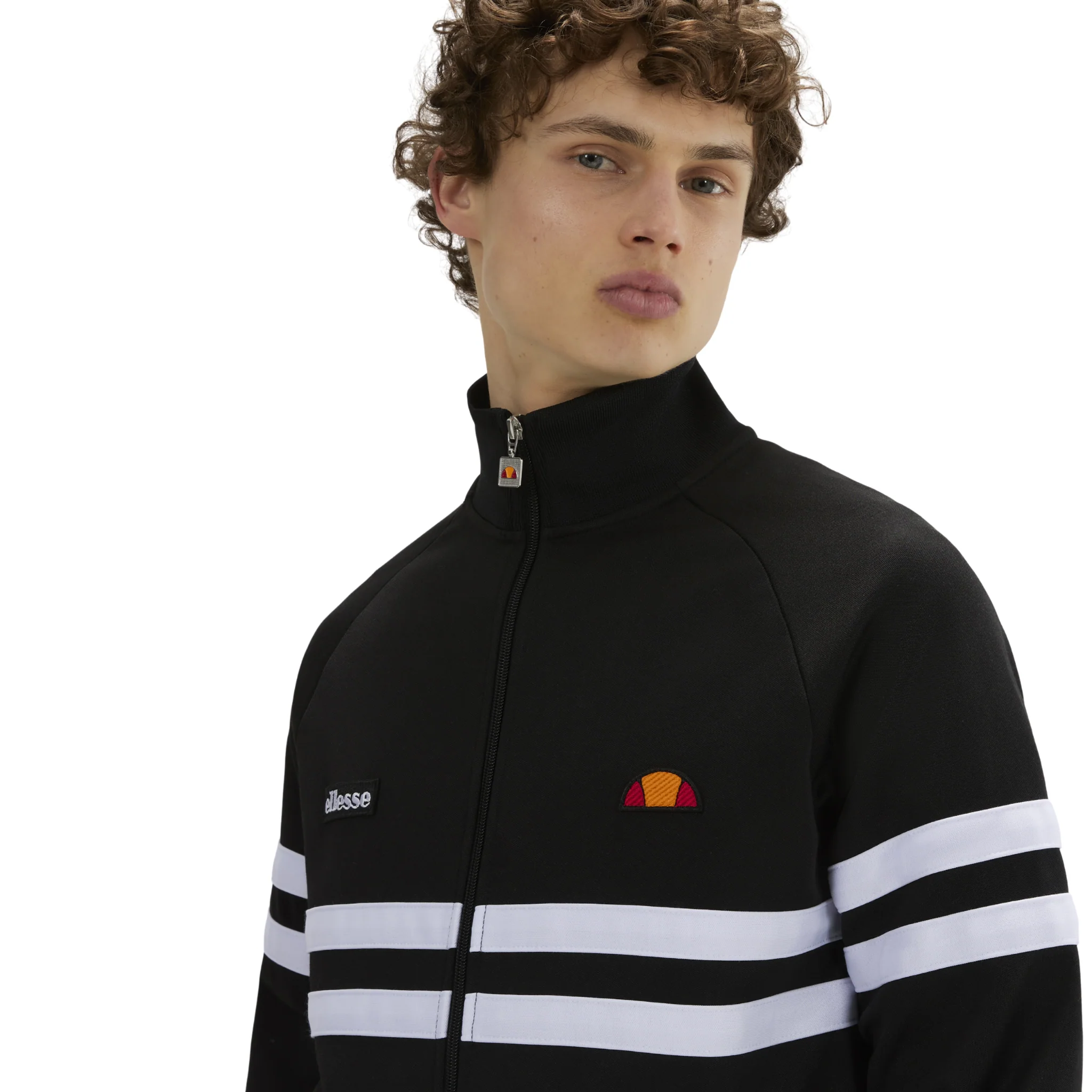 Mens Ellesse Black/White Rimini Track Jacket - Image 3