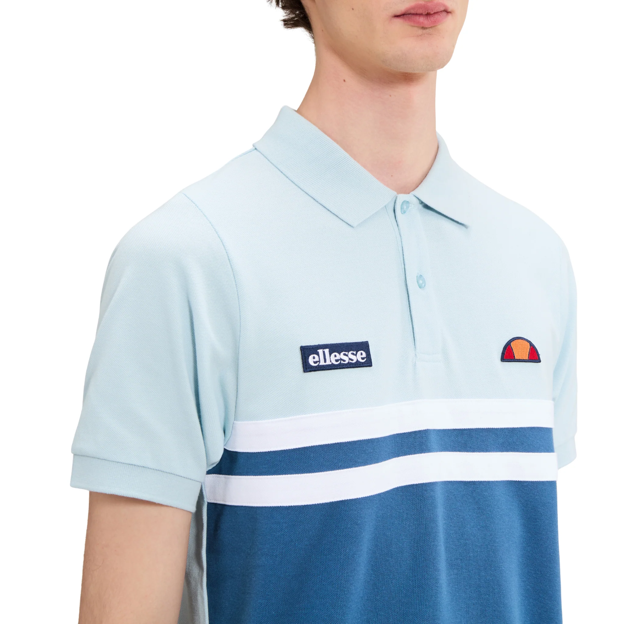 Mens Ellesse Blue/Light Blue Muccia S/s Polo Shirt - Image 2