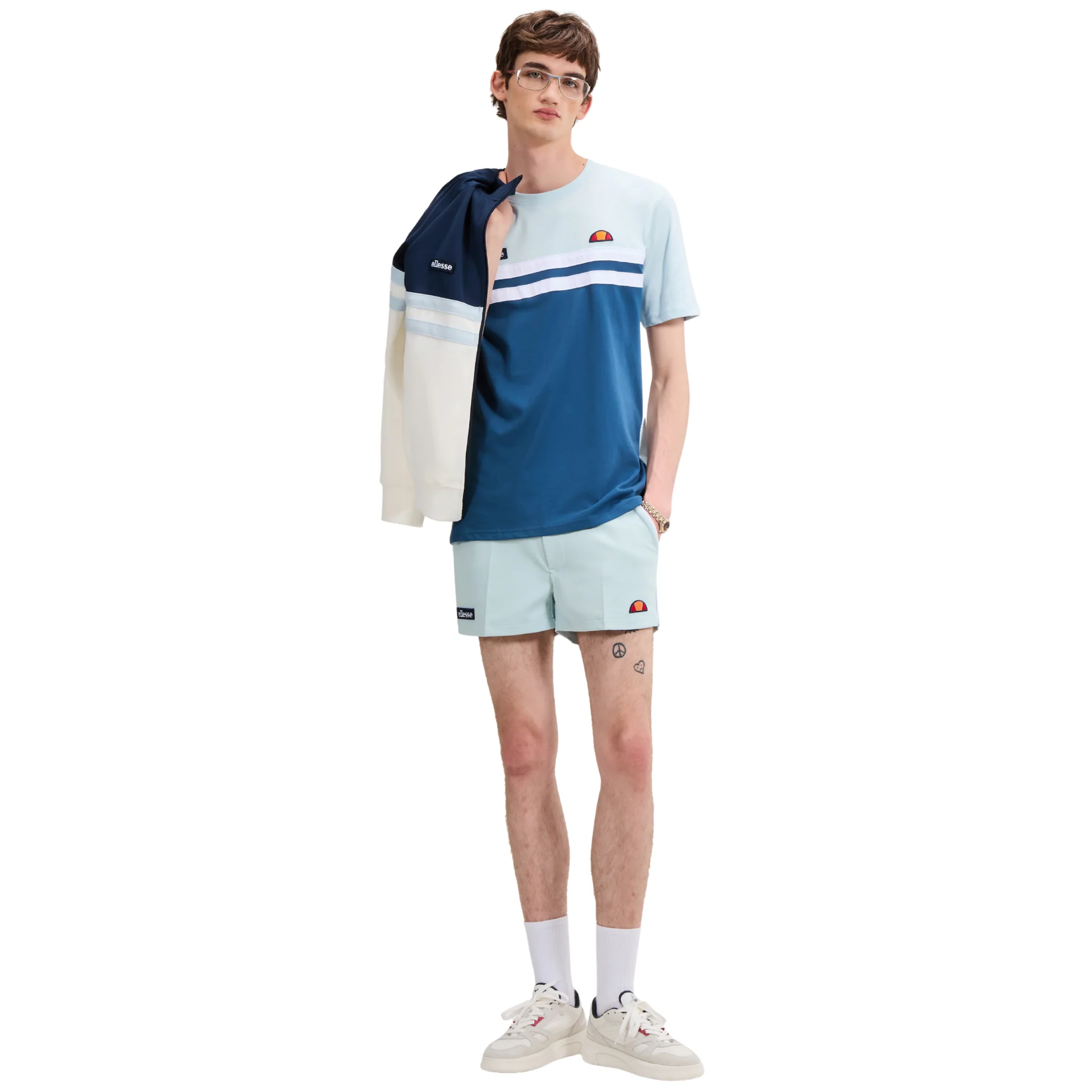 Mens Ellesse Blue/Light Blue Venire S/s T Shirt - Image 3