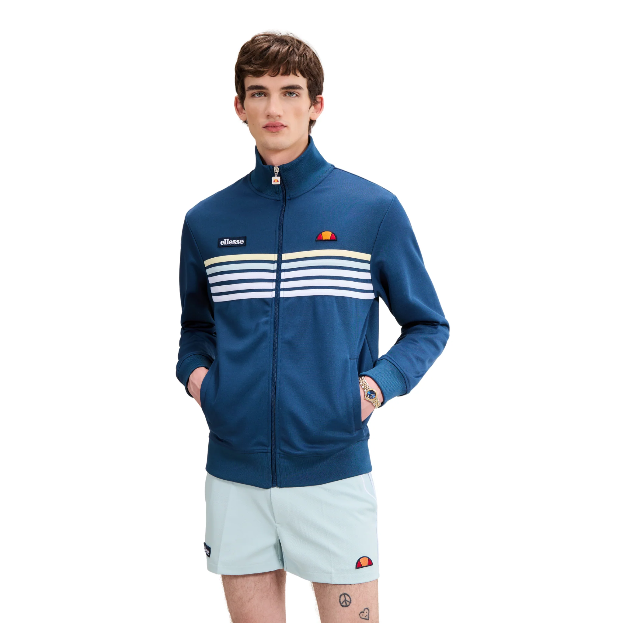 Mens Ellesse Blue/White Vicenza Track Jacket - Image 3