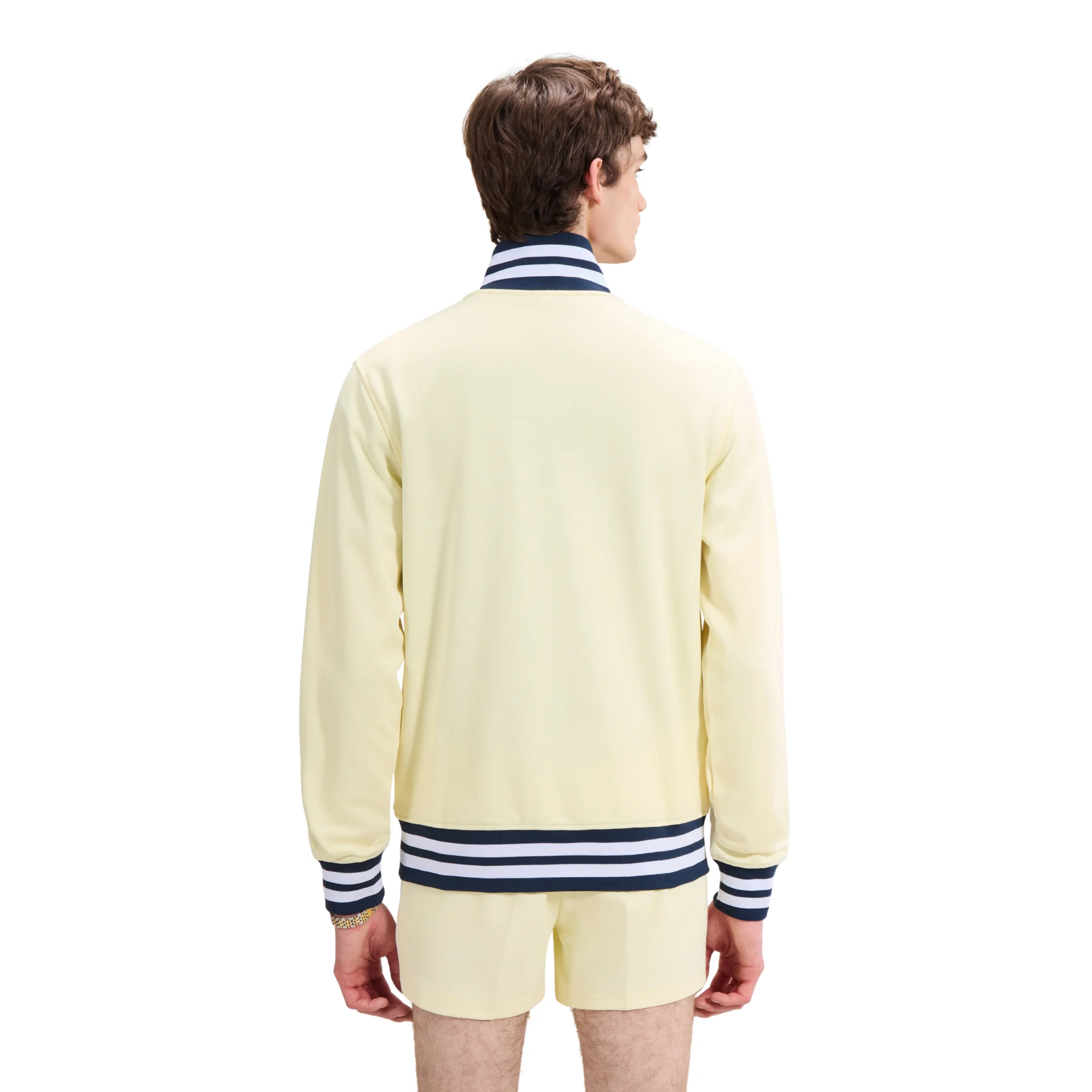 Mens Ellesse Light Yellow/Navy Milan Track Jacket - Image 4