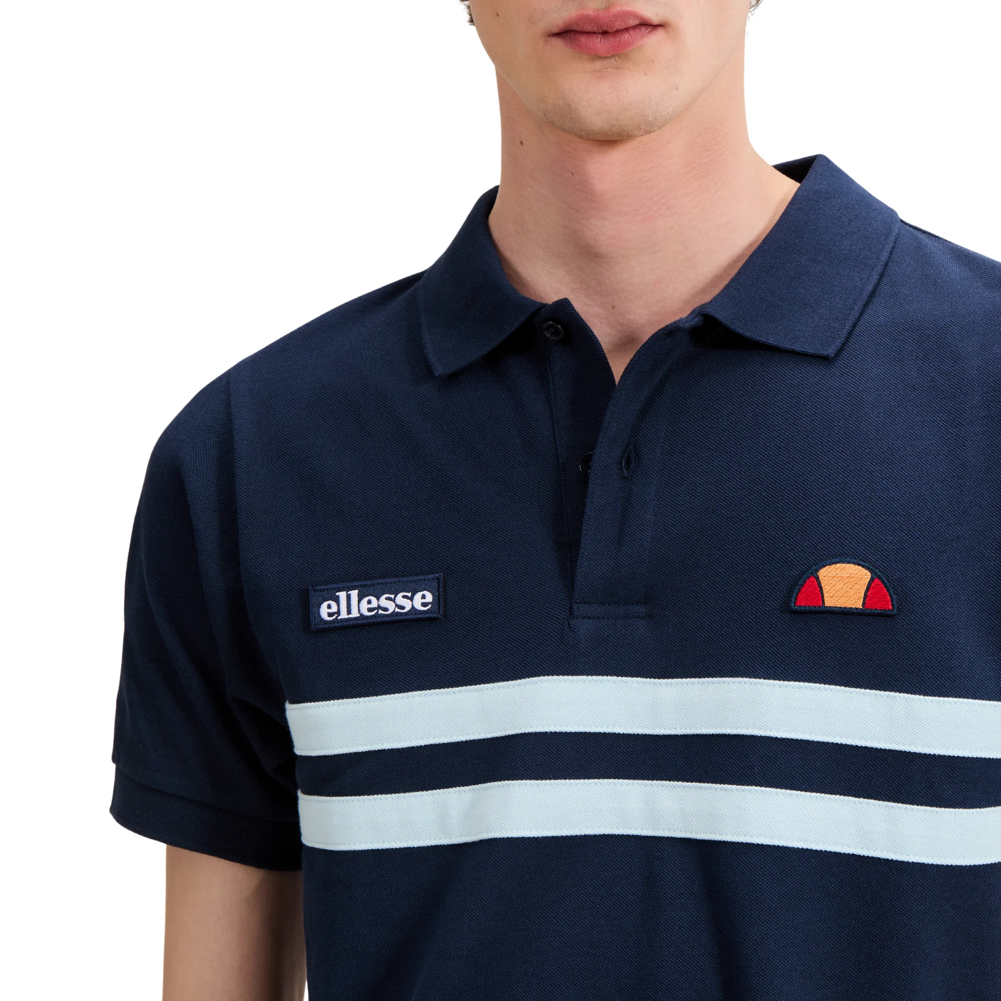 Mens Ellesse Navy/Light Blue Muccia S/s Polo Shirt - Image 4