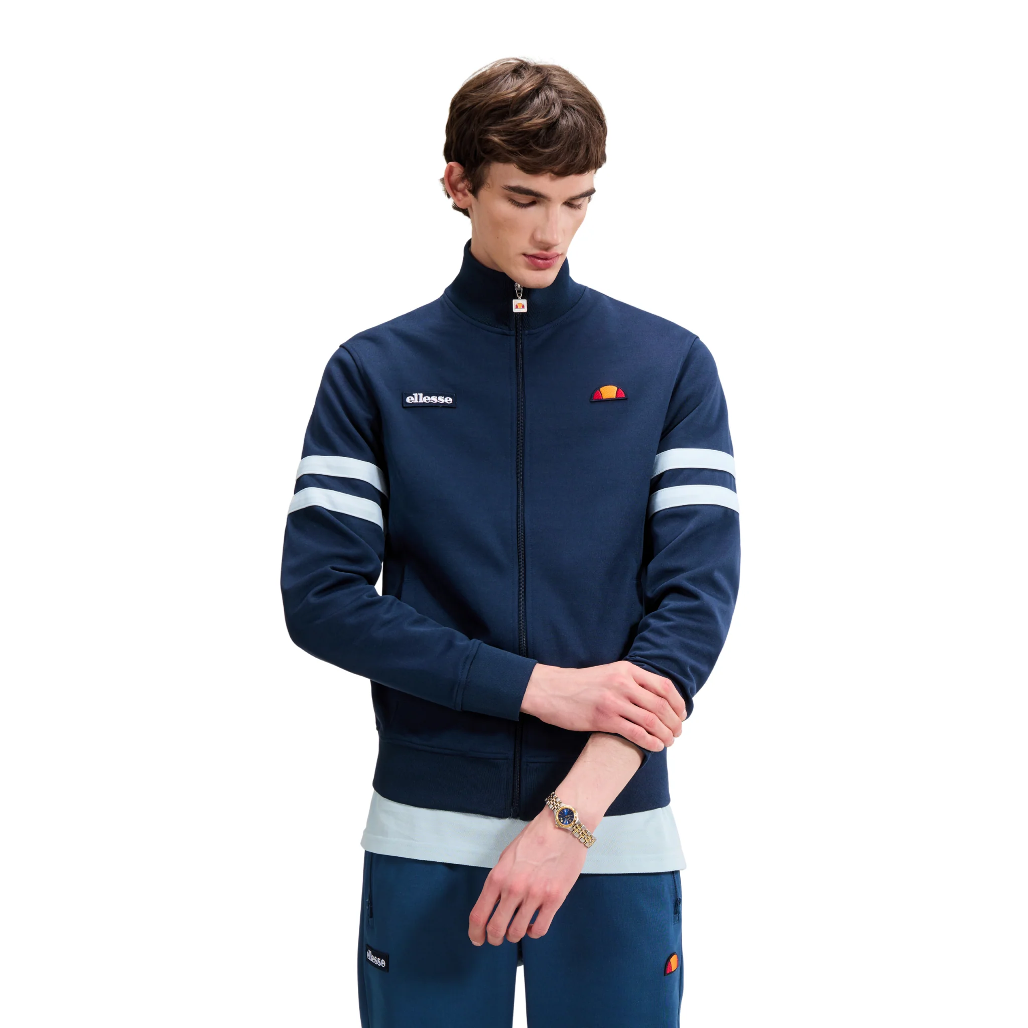 Mens Ellesse Navy/Light Blue Roma Track Jacket - Image 3