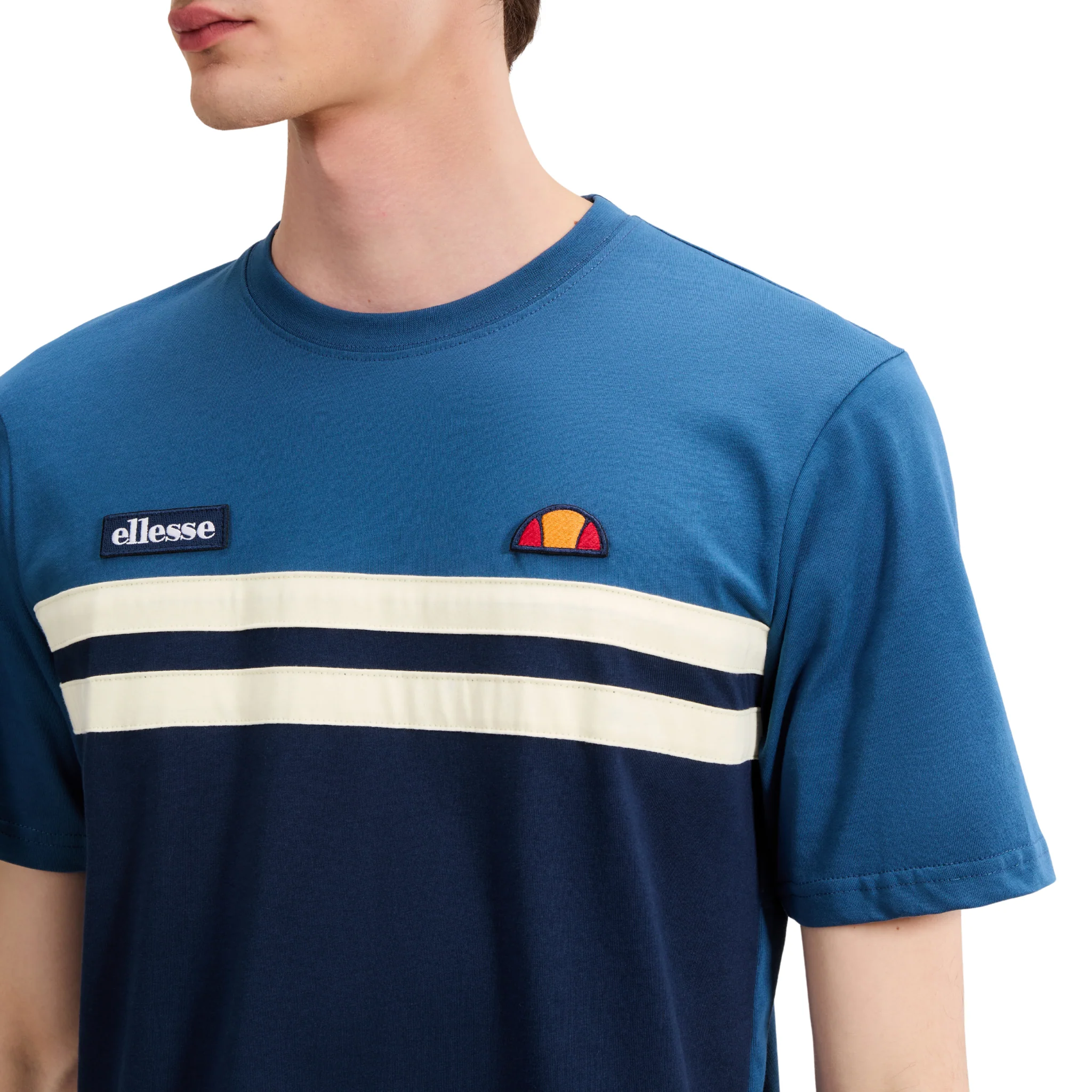 Mens Ellesse Navy/Light Yellow Venire S/s T Shirt - Image 2