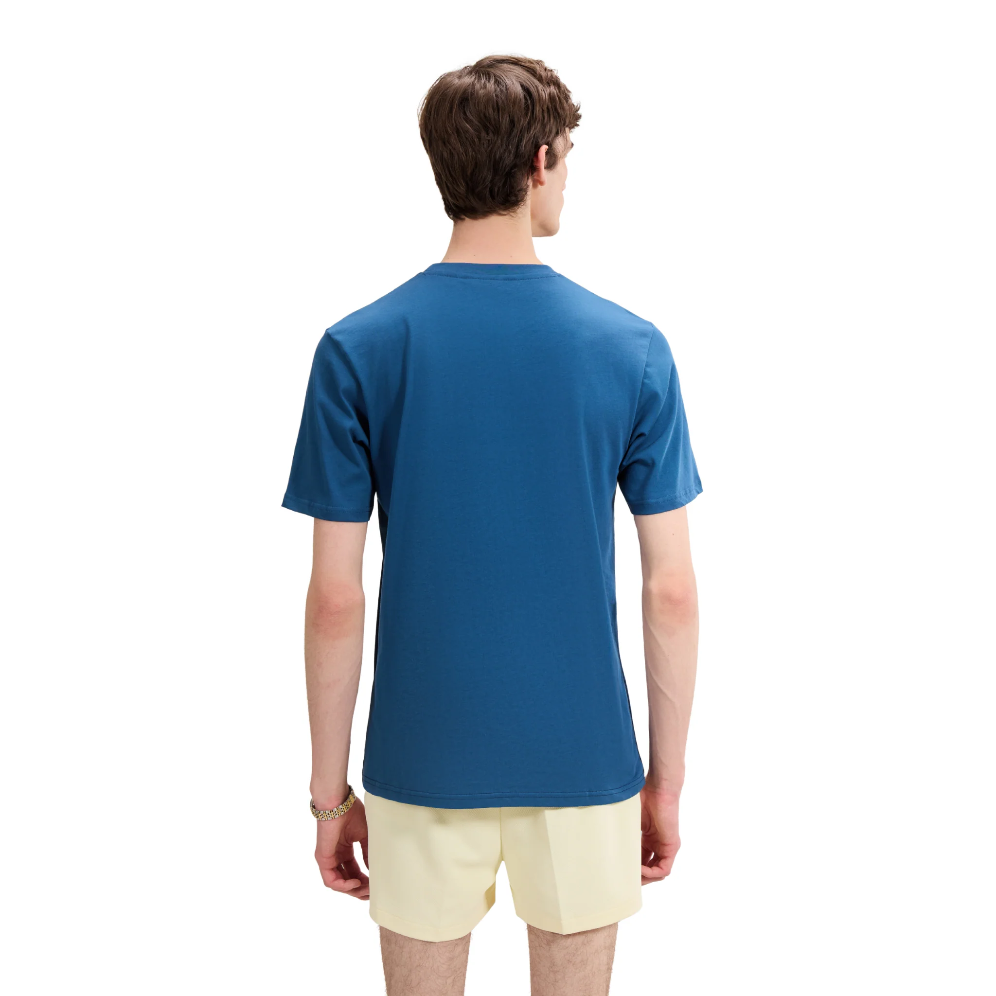 Mens Ellesse Navy/Light Yellow Venire S/s T Shirt - Image 4