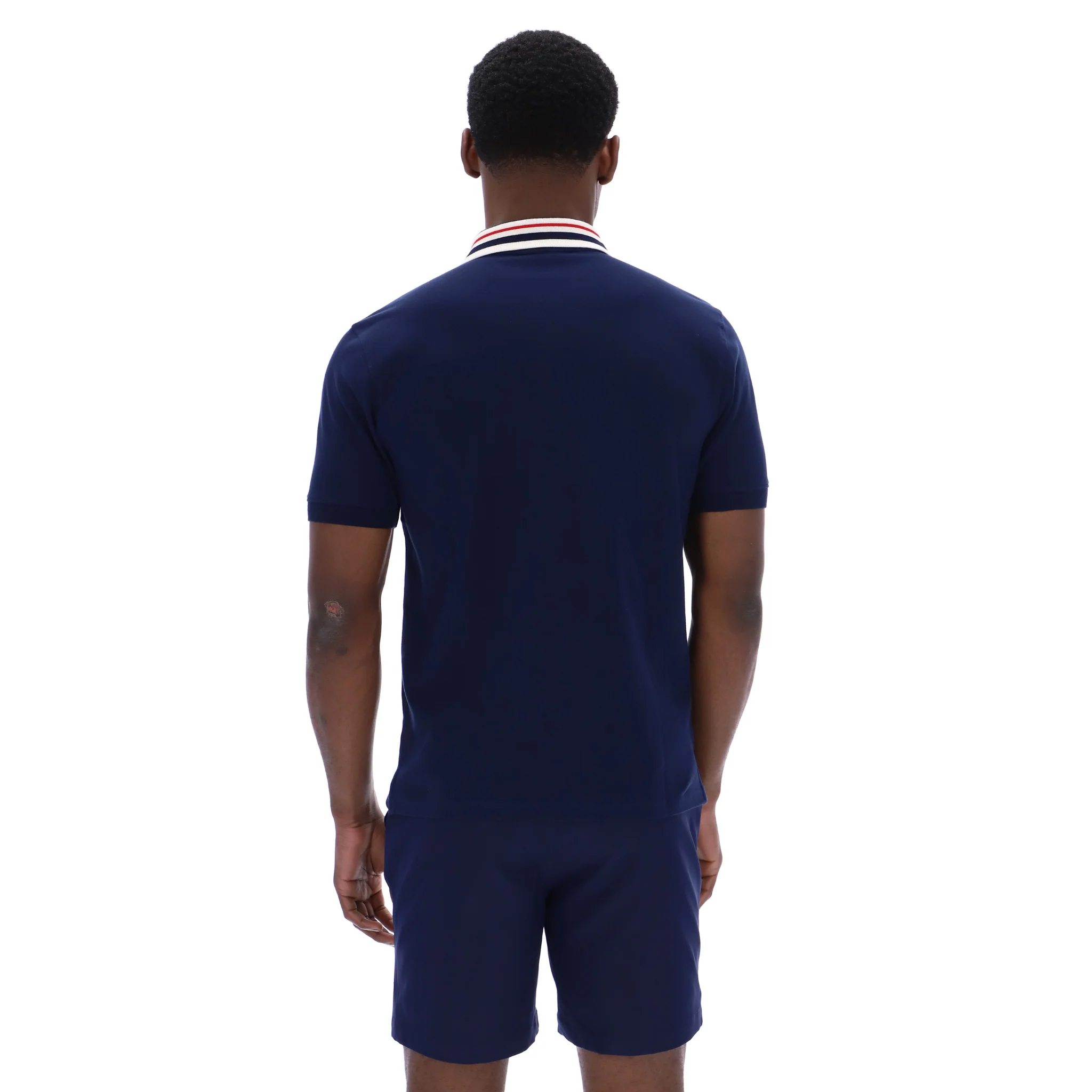 Mens Fila Navy Achille Heritage Tape S/s Polo Shirt - Image 4