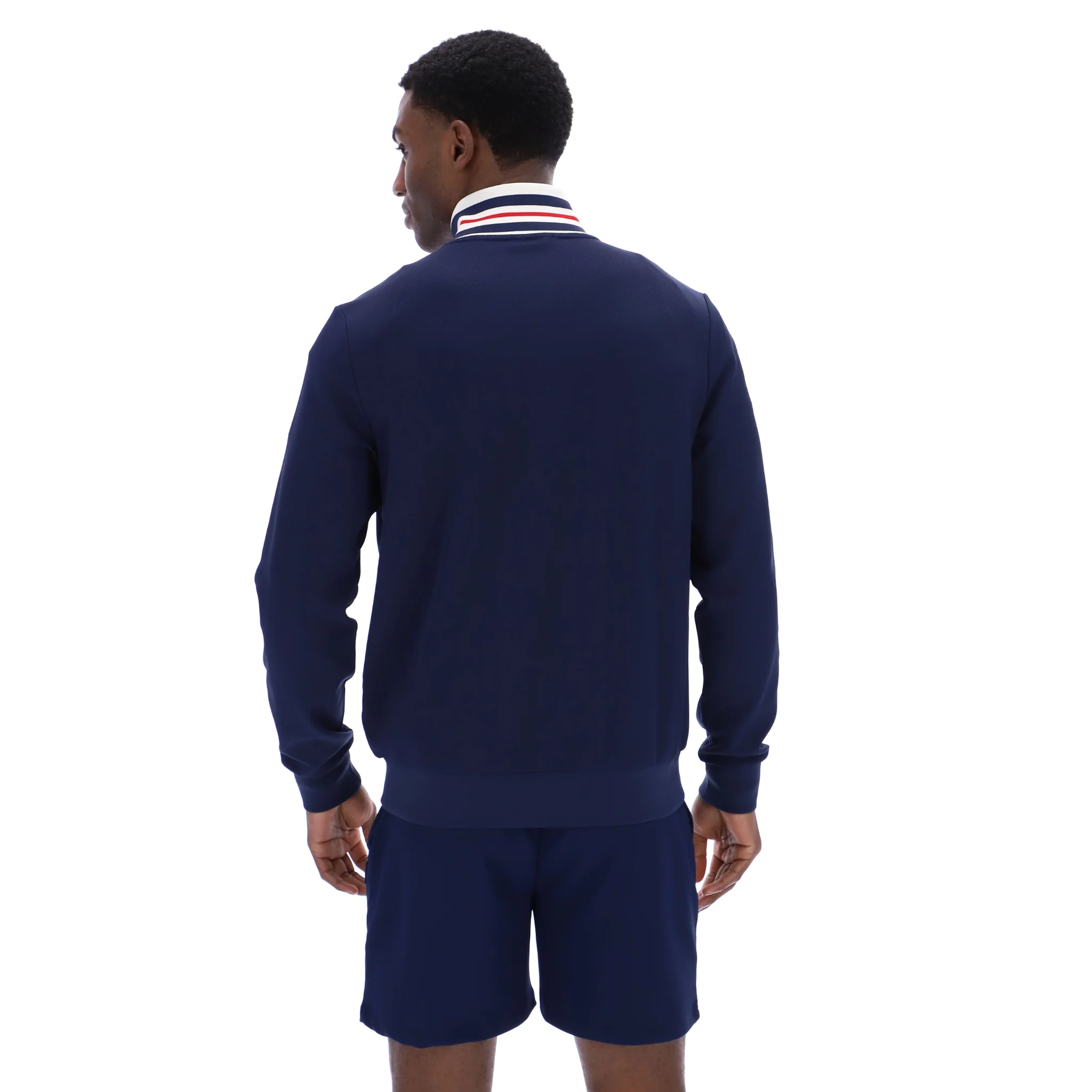 Mens Fila Navy Federico Tipped Neck Track Jacket - Image 2