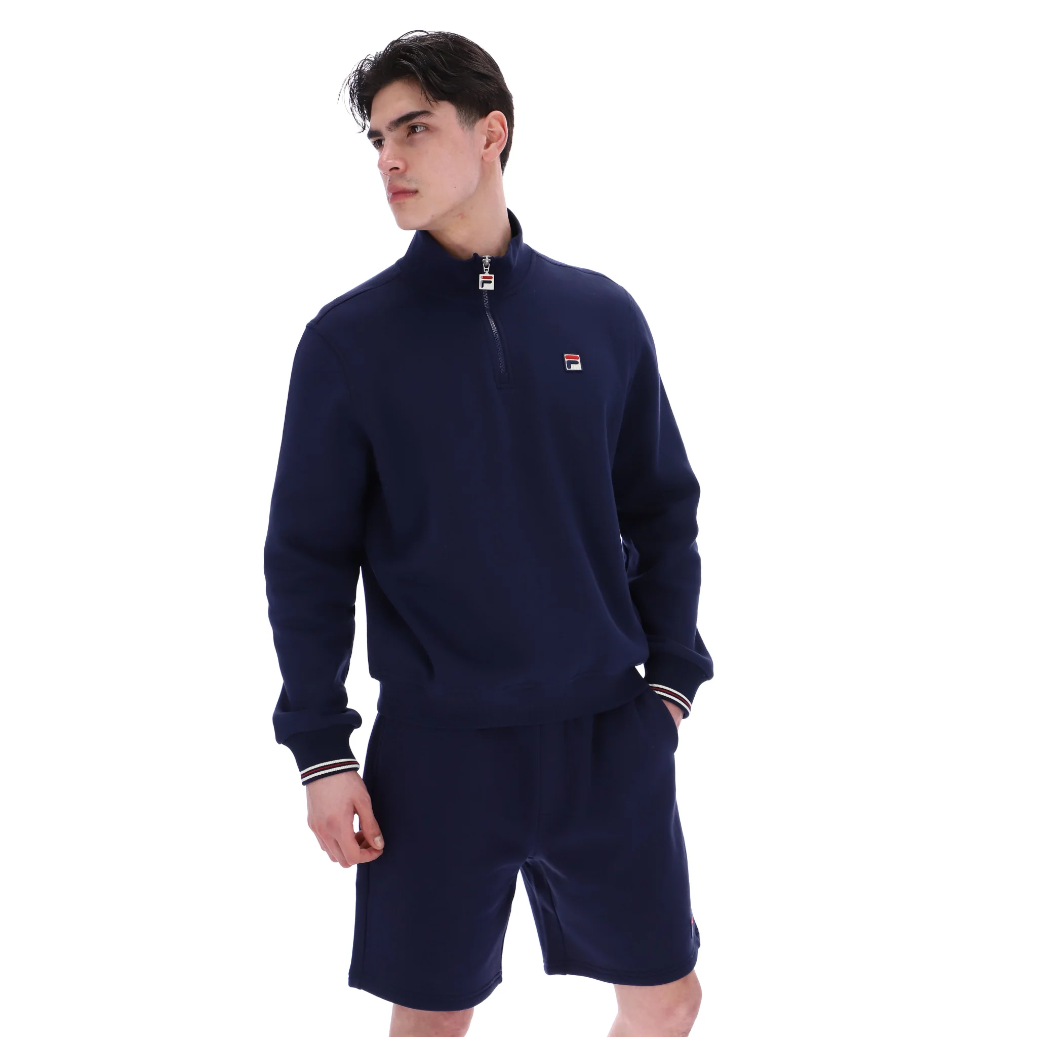 Mens Fila Navy Ramy 3 Fbox 1/4 Zip Sweatshirt - Image 2